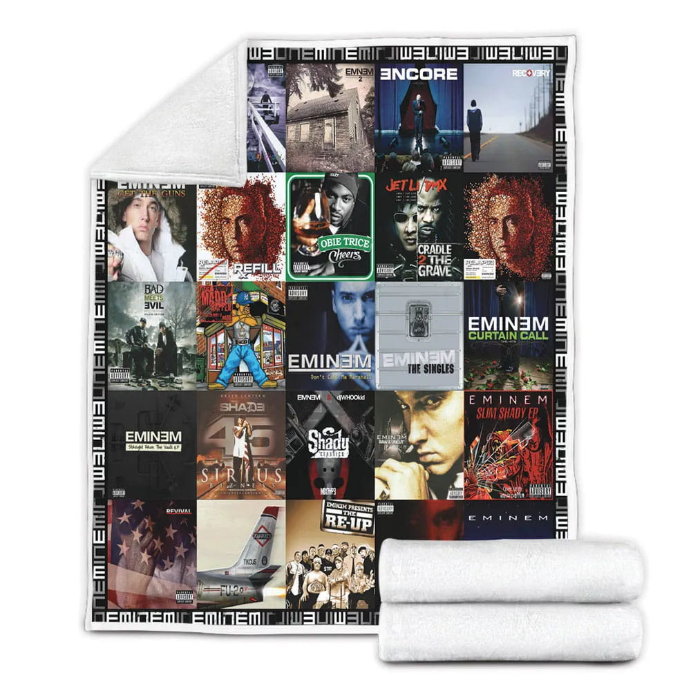 Eminem Album Covers Fleece Blanket 