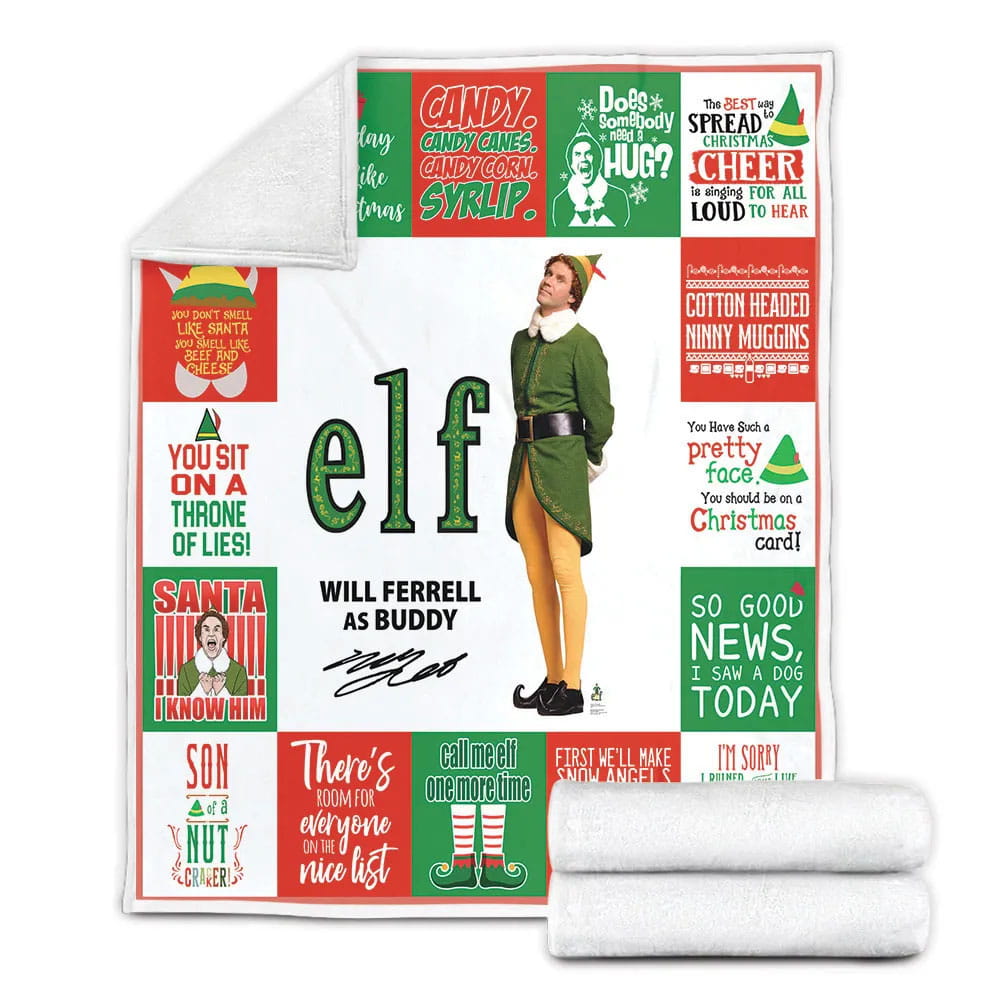 Elf Movie Fleece Blanket Gift For Birthday Halloween Christmas