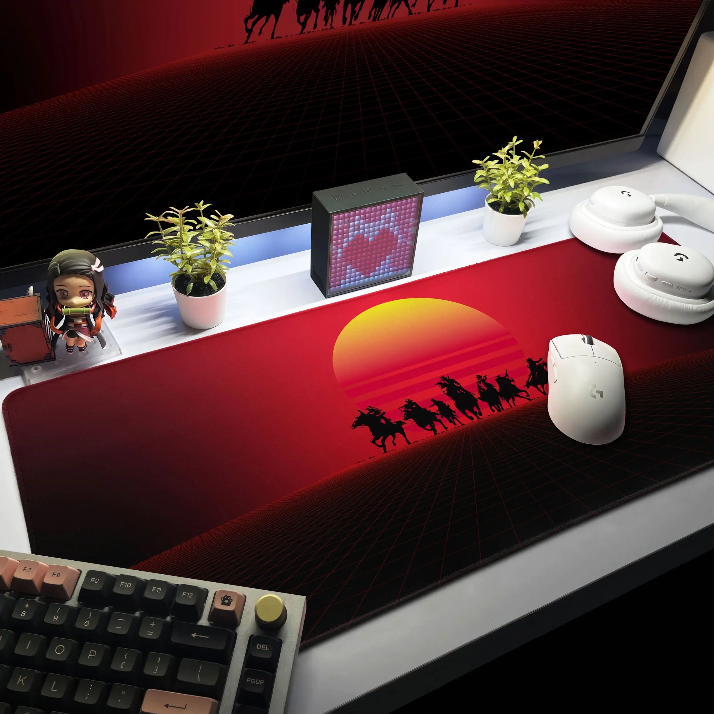 Allleftout Red Sunset Riders Desk Mat, Wild West Mouse Pad