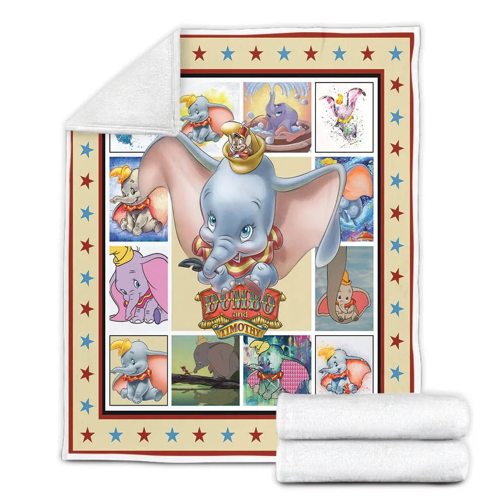 Dumbo Film Fleece Blanket Gift For Mothers Day Fathers Day