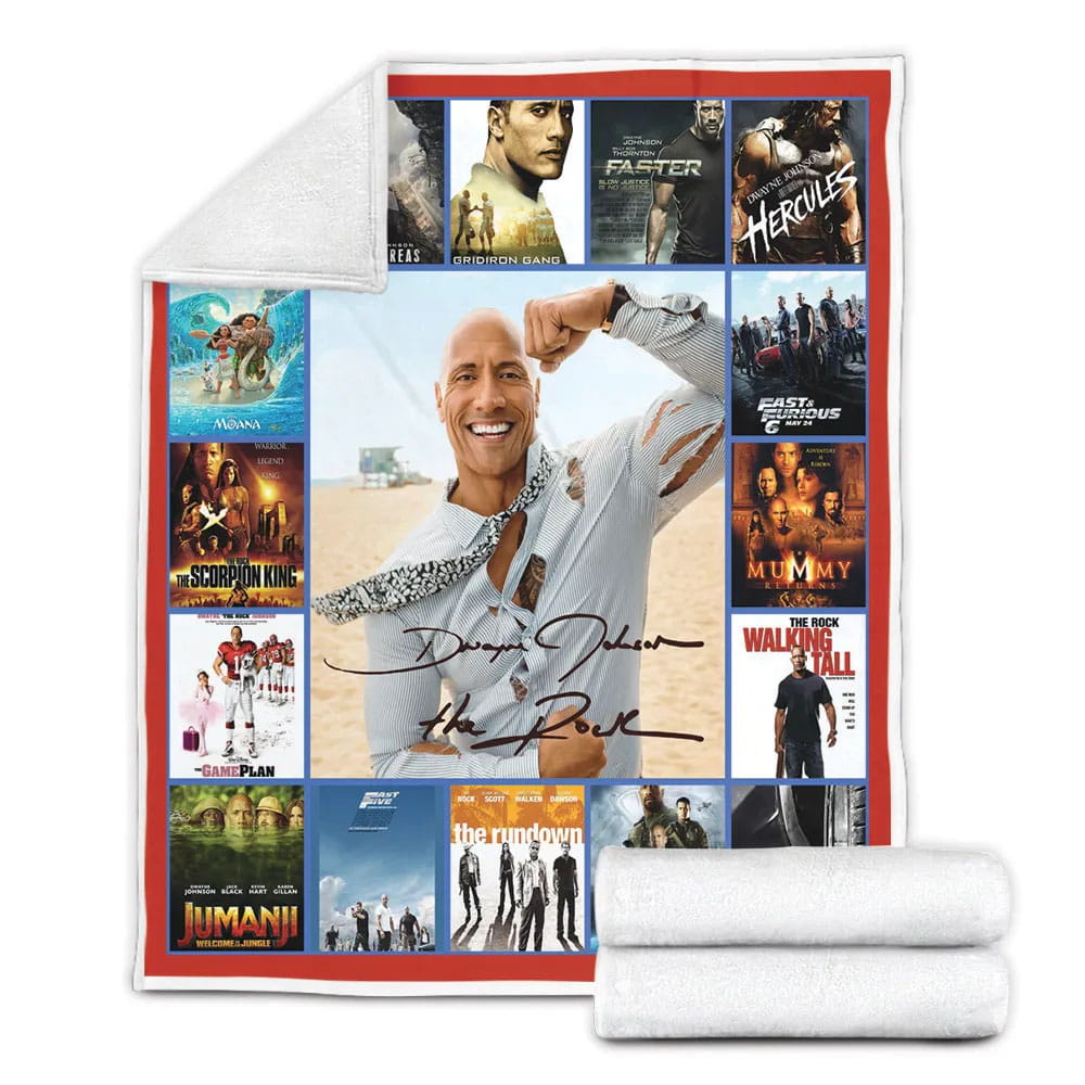 Dwayne Johnson Film Fleece Blanket 