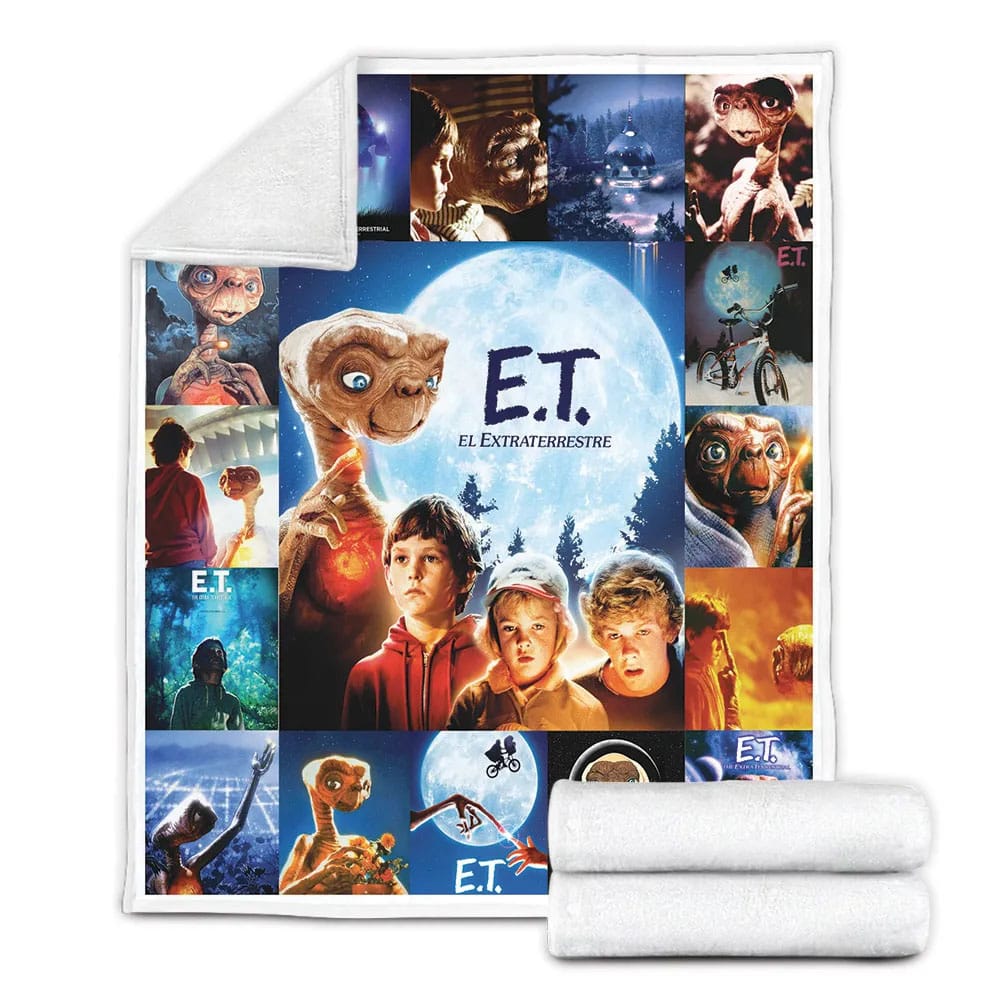 E.T Fleece Blanket Gift For Birthday Halloween Christmas