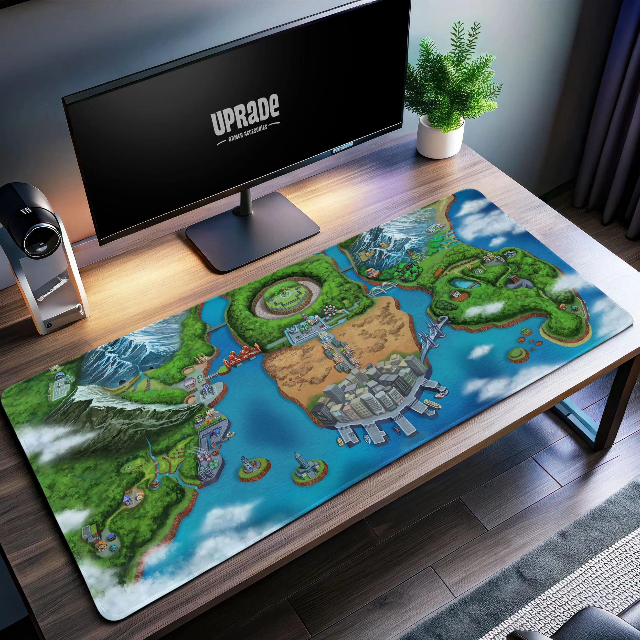 Allleftout Pokemon Region Map Desk Mat, Vibrant Adventure Mouse Pad