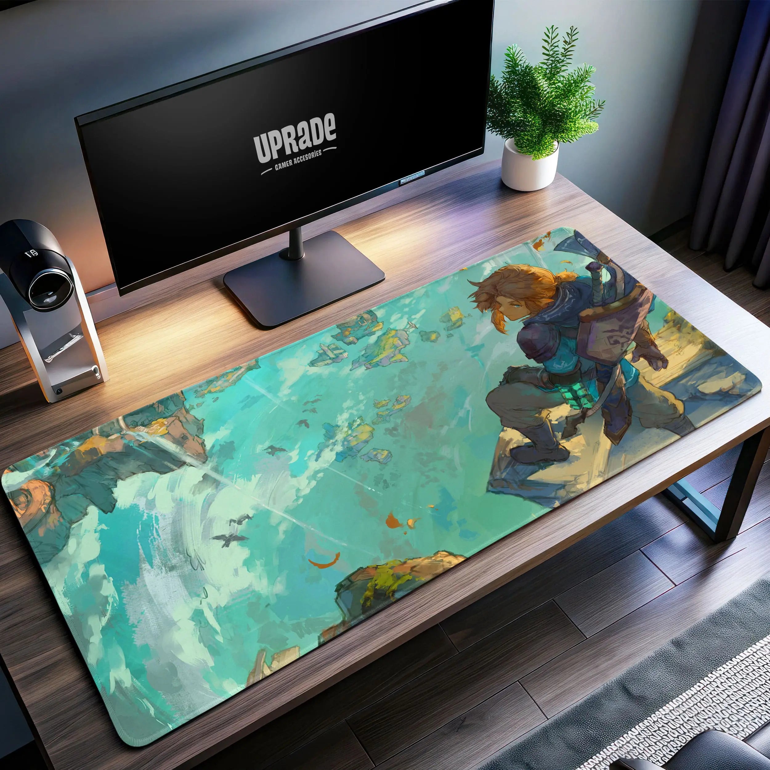 Allleftout Link Skyward Adventure Desk Mat, Zelda Fantasy Mouse Pad