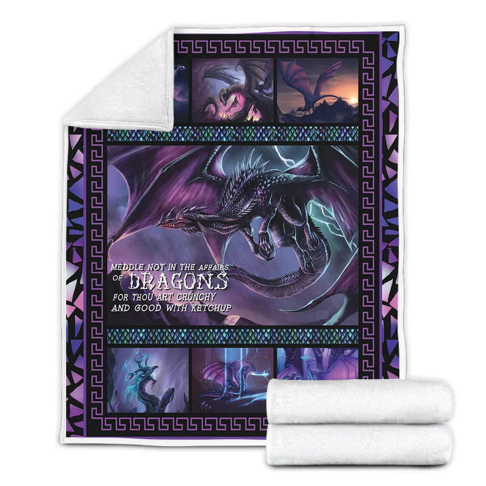 Dragon Meddle Not In The Aff Of Dra Fleece Blanket Gift For Mot Day Fat Day