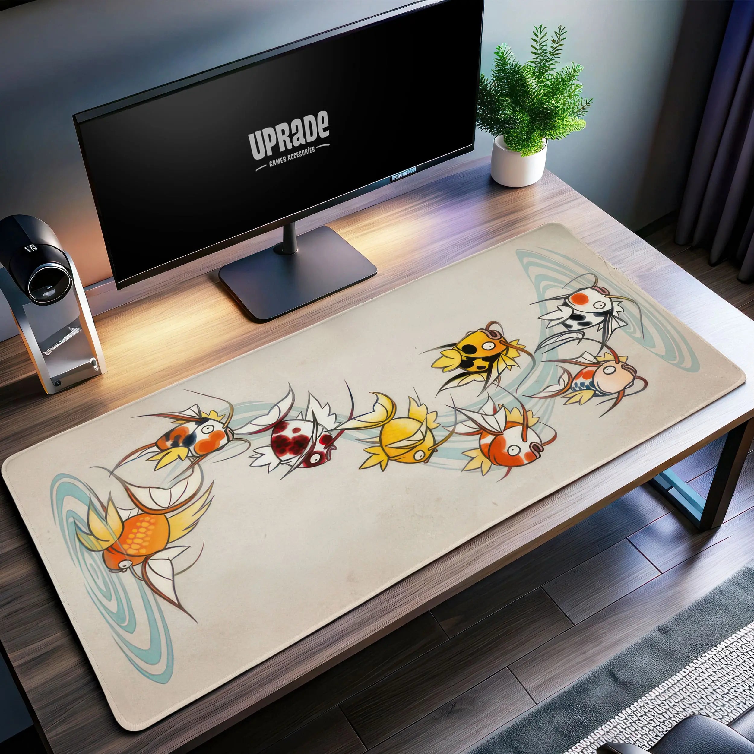 Allleftout Magikarp Koi Desk Mat, PokMon Splash Mouse Pad