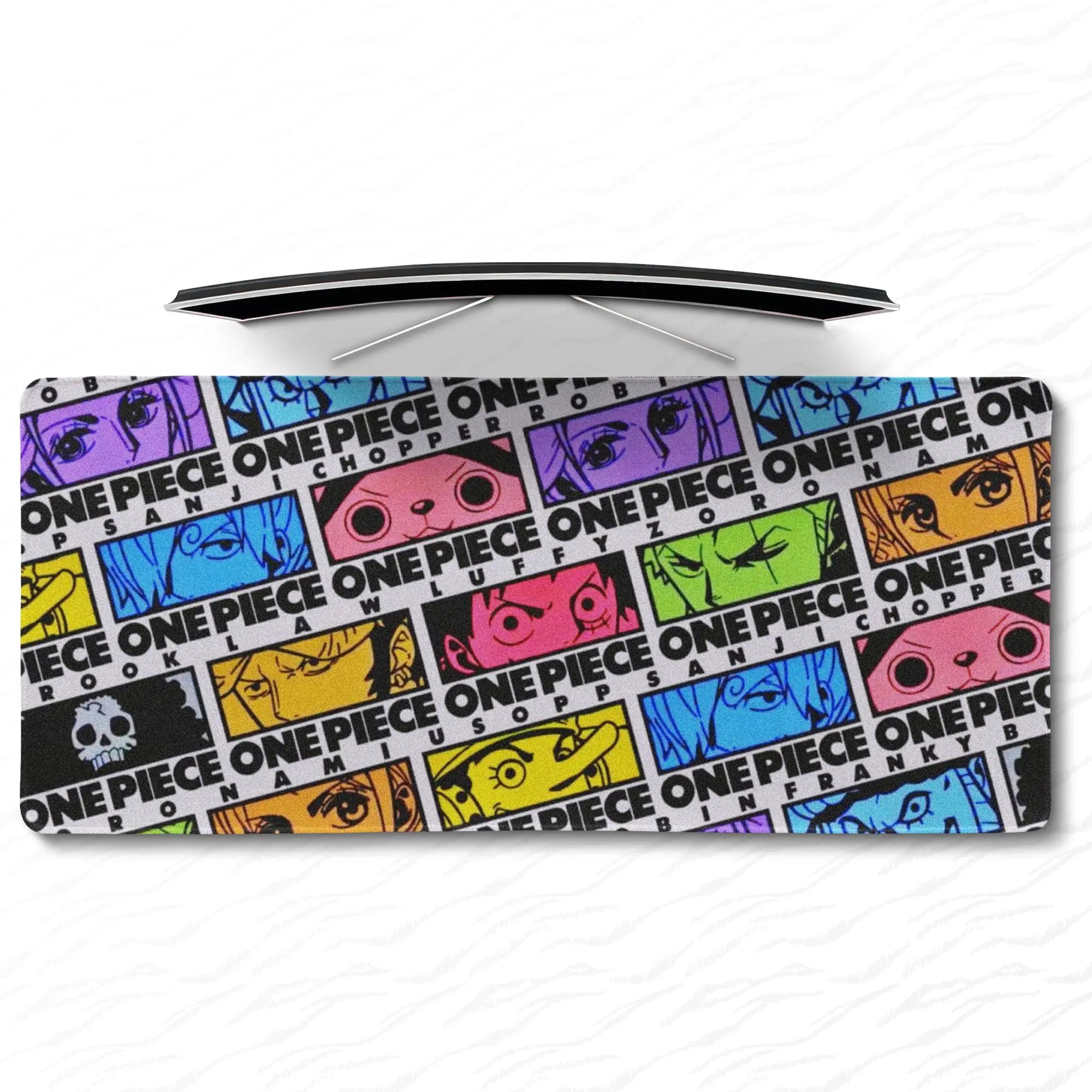 Allleftout One Piece Crew Desk Mat, Straw Hat Pirate Faces Mouse Pad