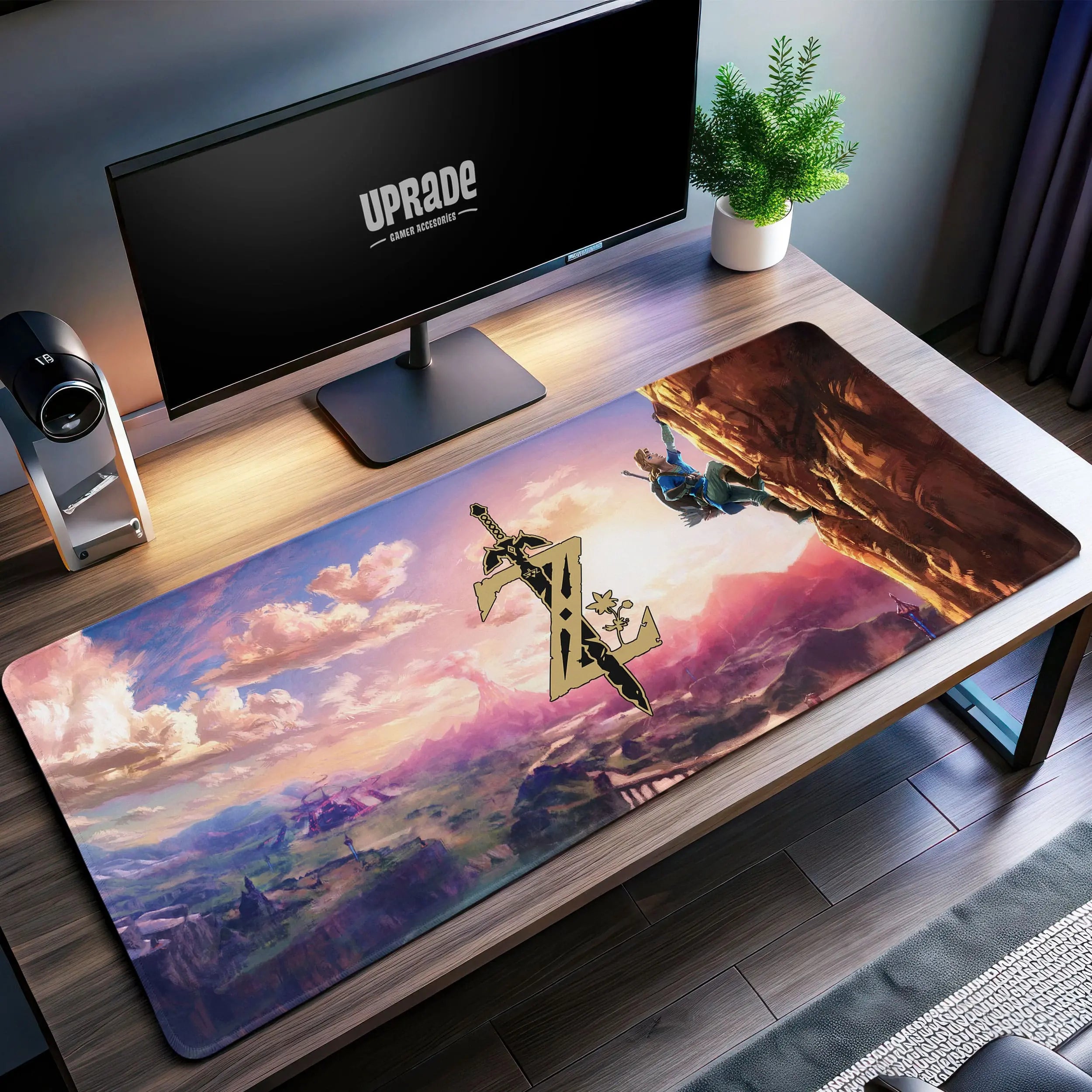 Allleftout Master Sword Horizon Desk Mat, Zelda Adventure Mouse Pad