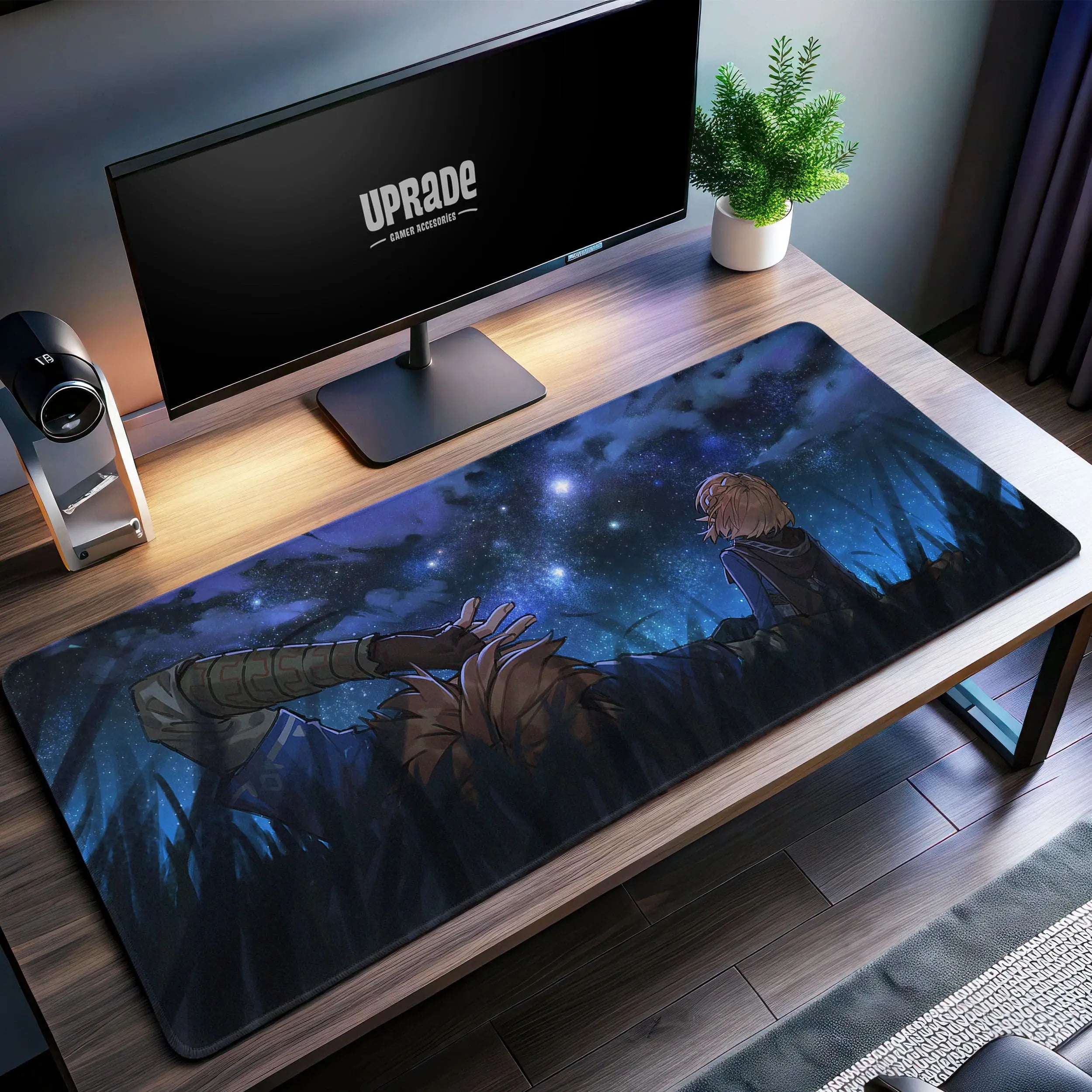 Allleftout Starlit Journey Desk Mat, Zelda Stargazing Mouse Pad