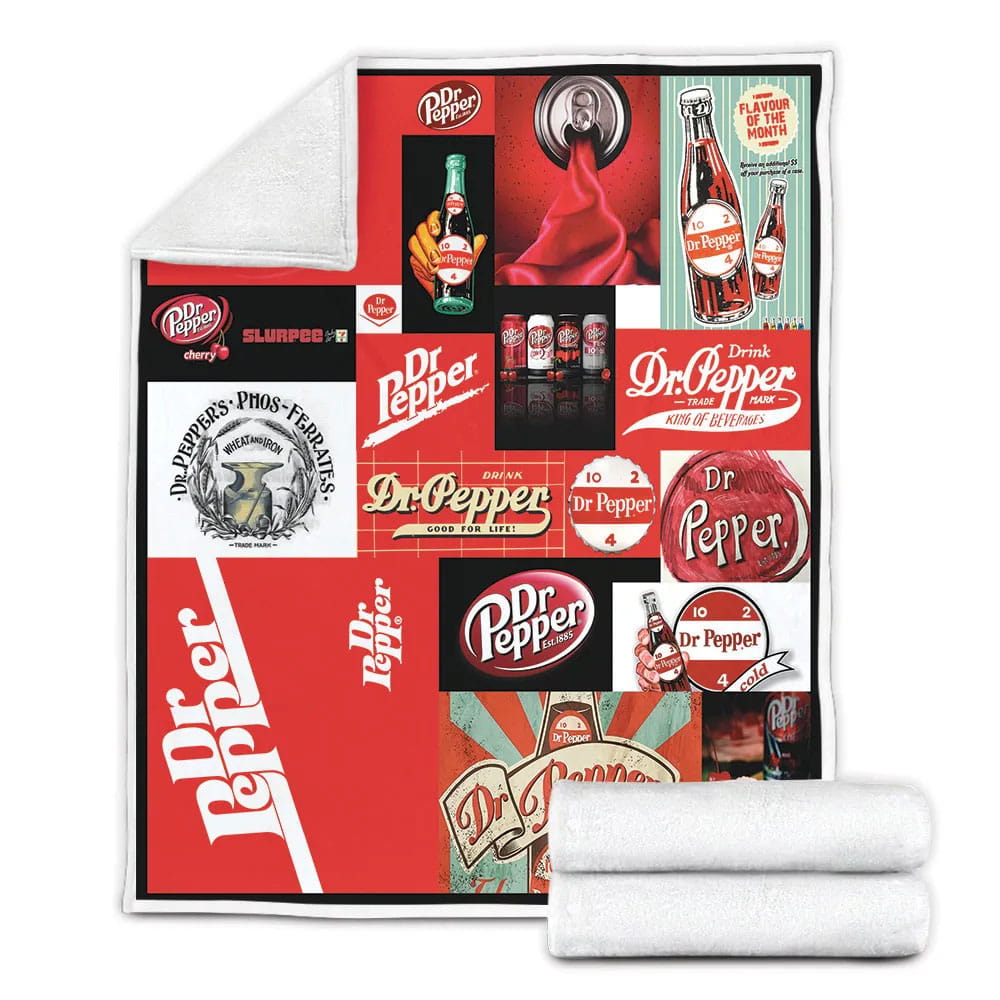 Dr Pepper Fleece Blanket Gift For