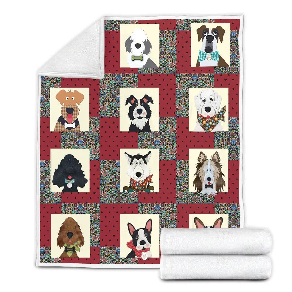Dog Beautiful F Fleece Blankherpa Blanket