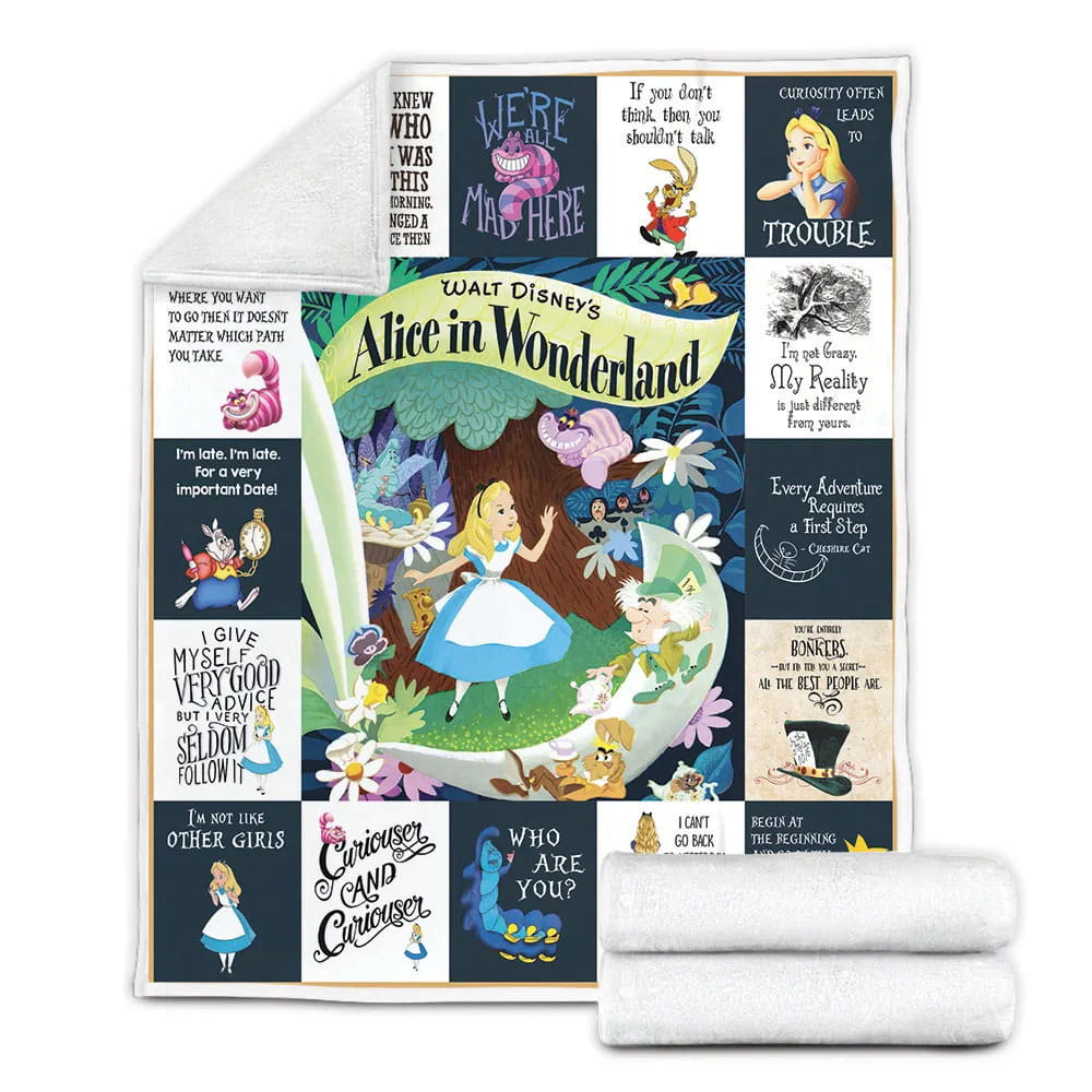 Dis Alice In Wonderland Fleece Blanket Gift For