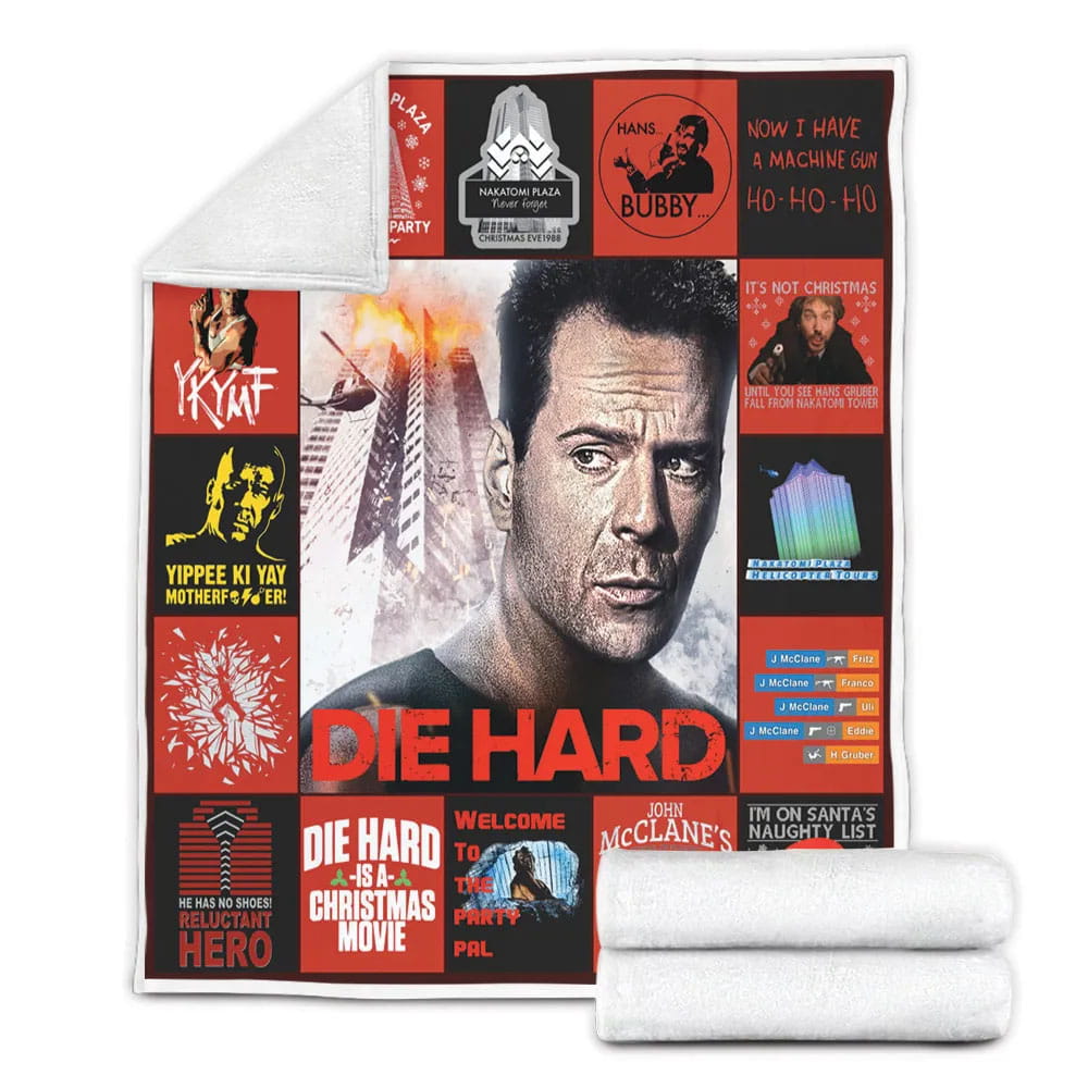 Die Hard 1988 Fleece Blanket Gift For Mot Day Fat Day