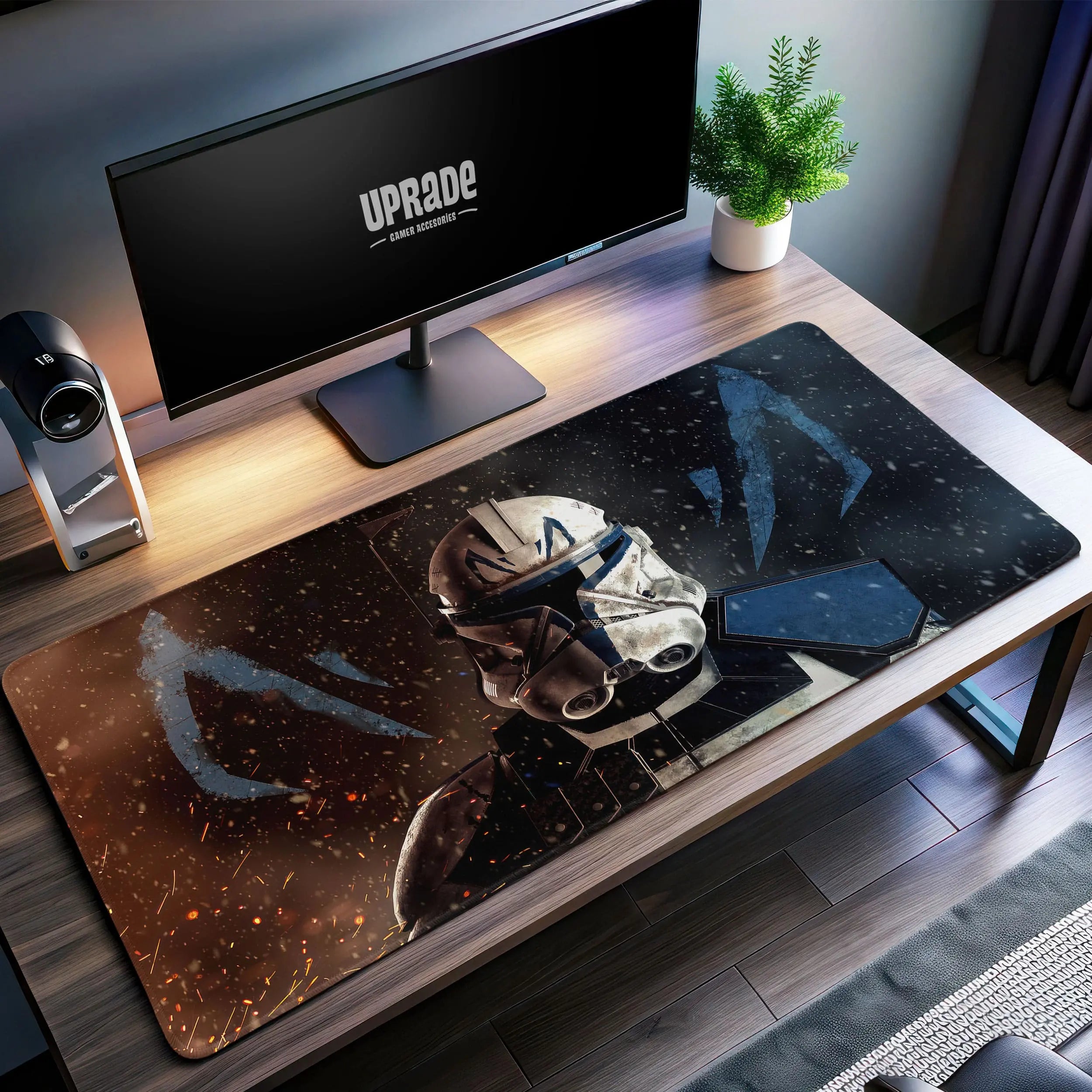 Allleftout Star Wars Clone Trooper Desk Mat, Galactic Battle Mouse Pad