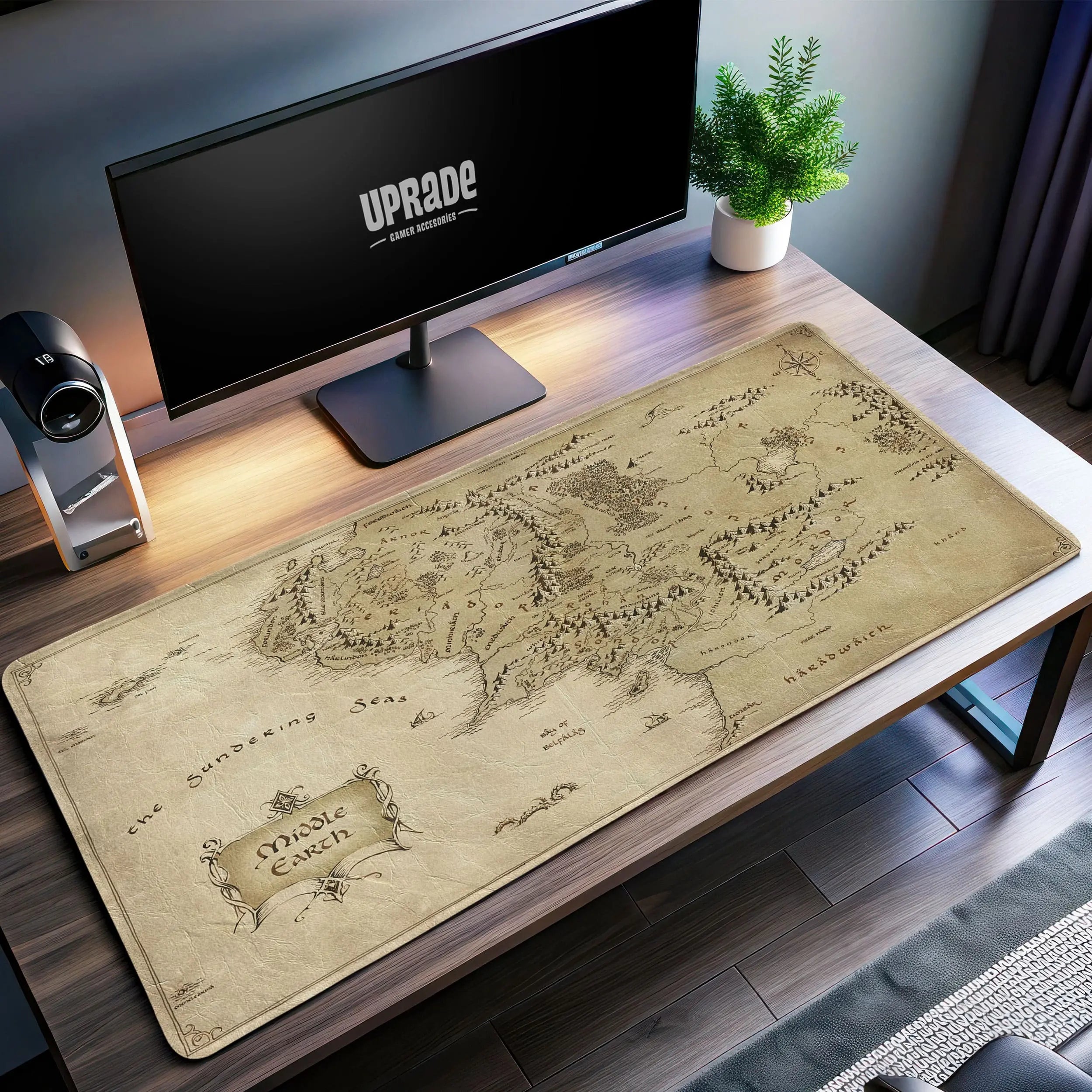 Allleftout Middle Earth Map Desk Mat, Lotr Mouse Pad