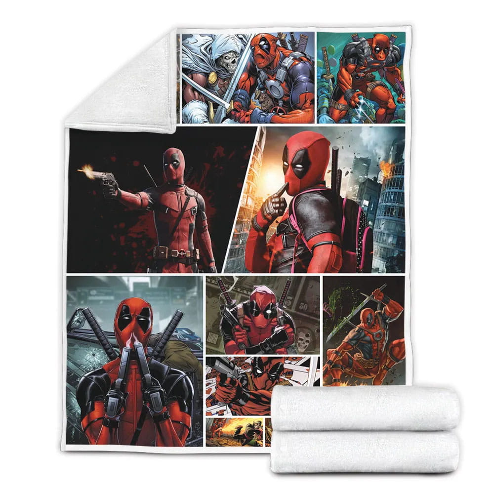 Deadpool Fleece Blanket Gift For Mot Day Fat Day