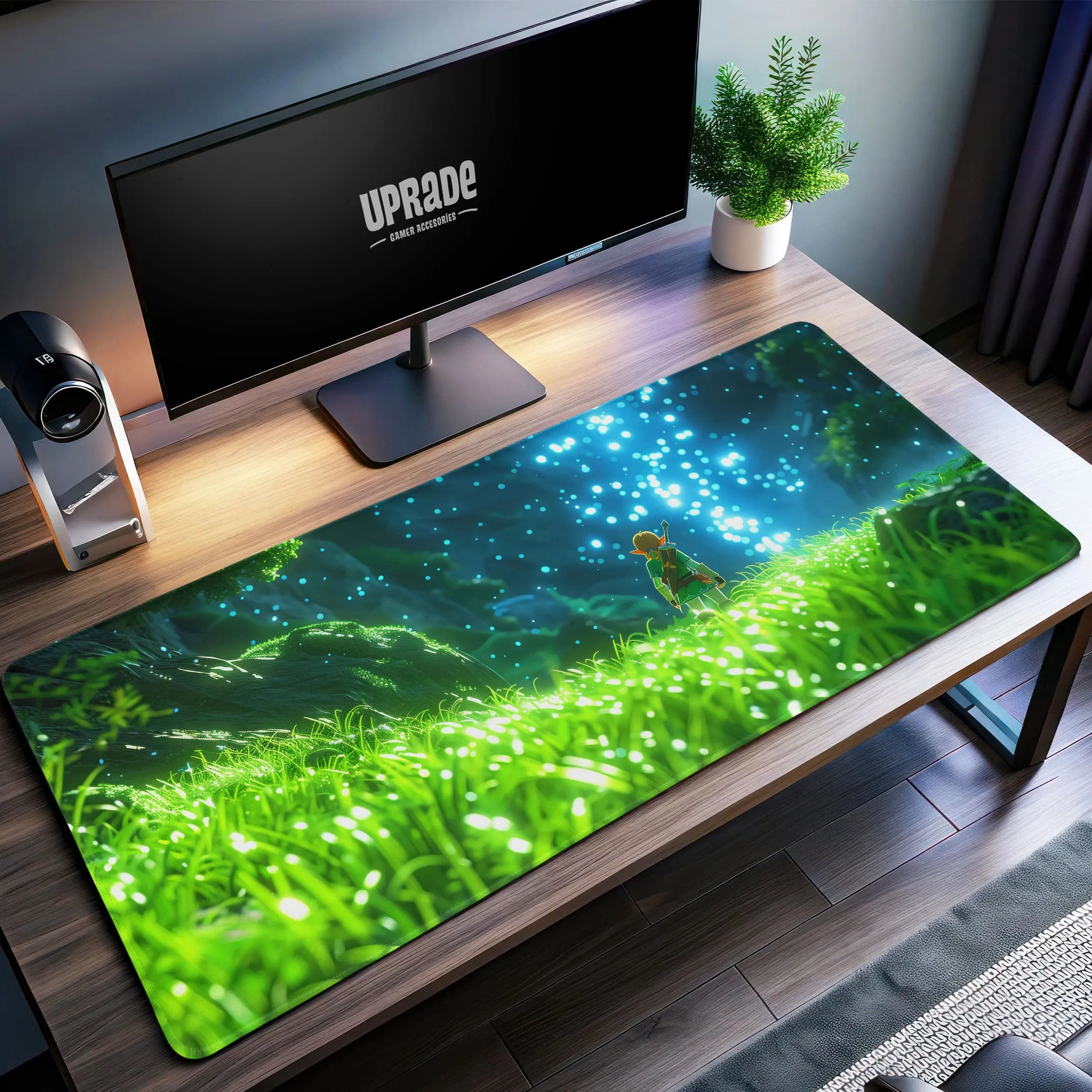 Allleftout Sacred Grove Zelda Desk Mat, Link Enchanted Forest Mouse Pad