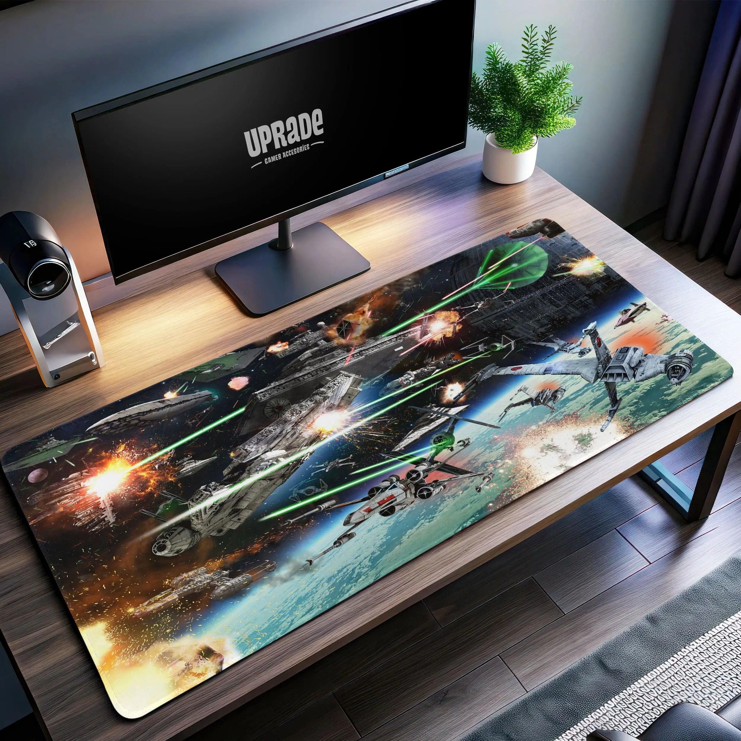 Allleftout Star Wars Galactic Dogfight Desk Mat, Space Battle Mouse Pad