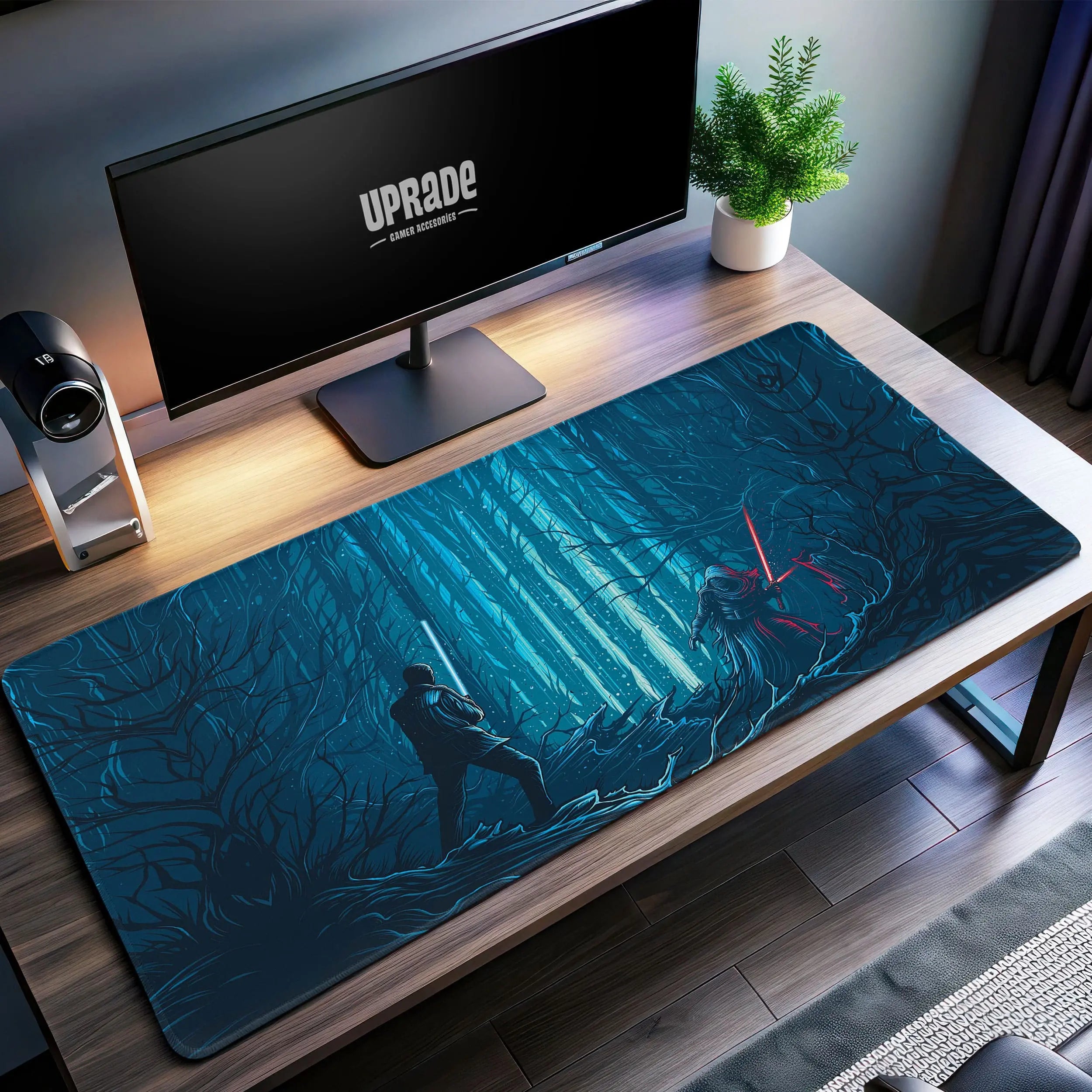Allleftout Star Wars Forest Duel Desk Mat, Light Vs Dark Mouse Pad