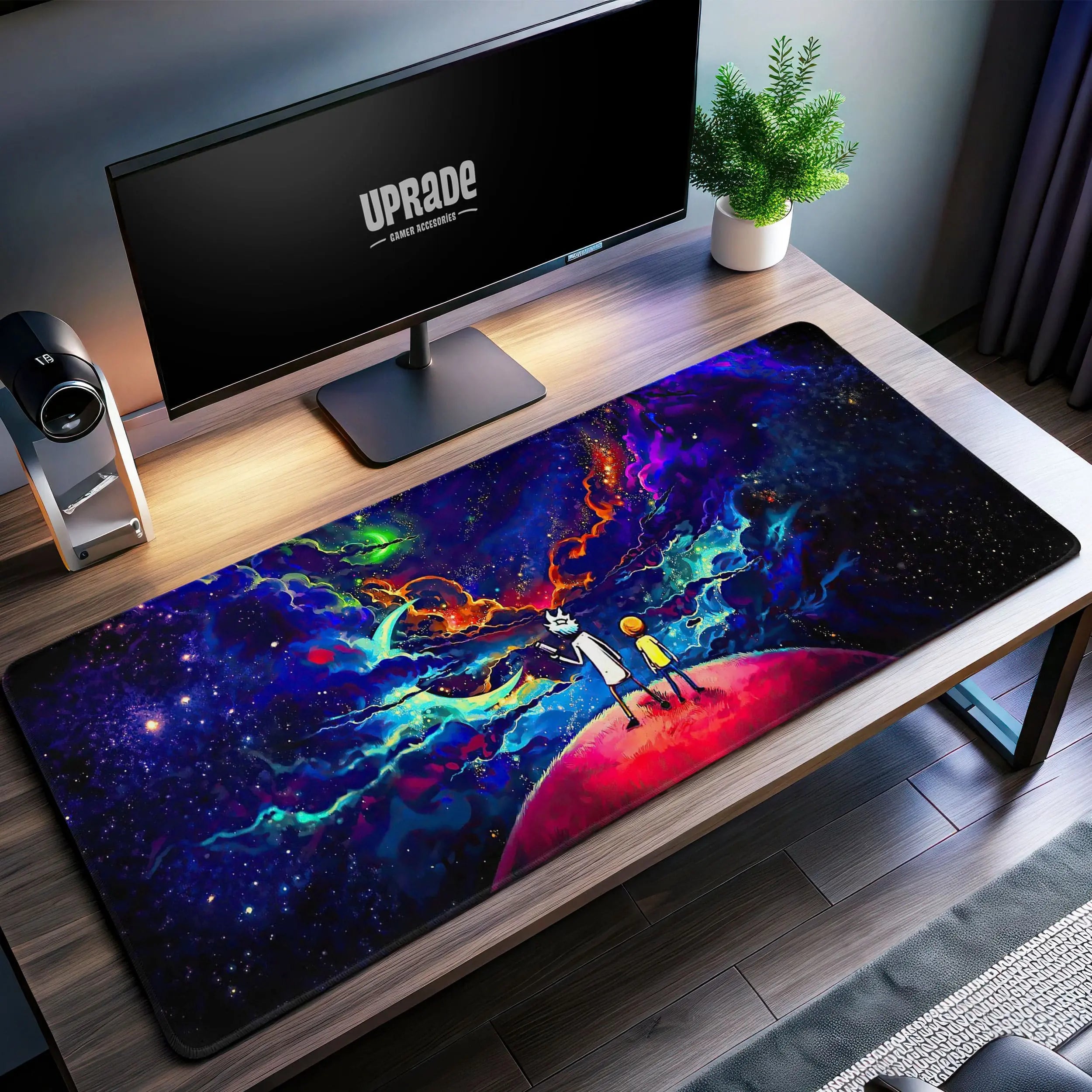 Allleftout Rick And Morty Cosmic View Desk Mat, Galactic Wanderer Mouse Pad