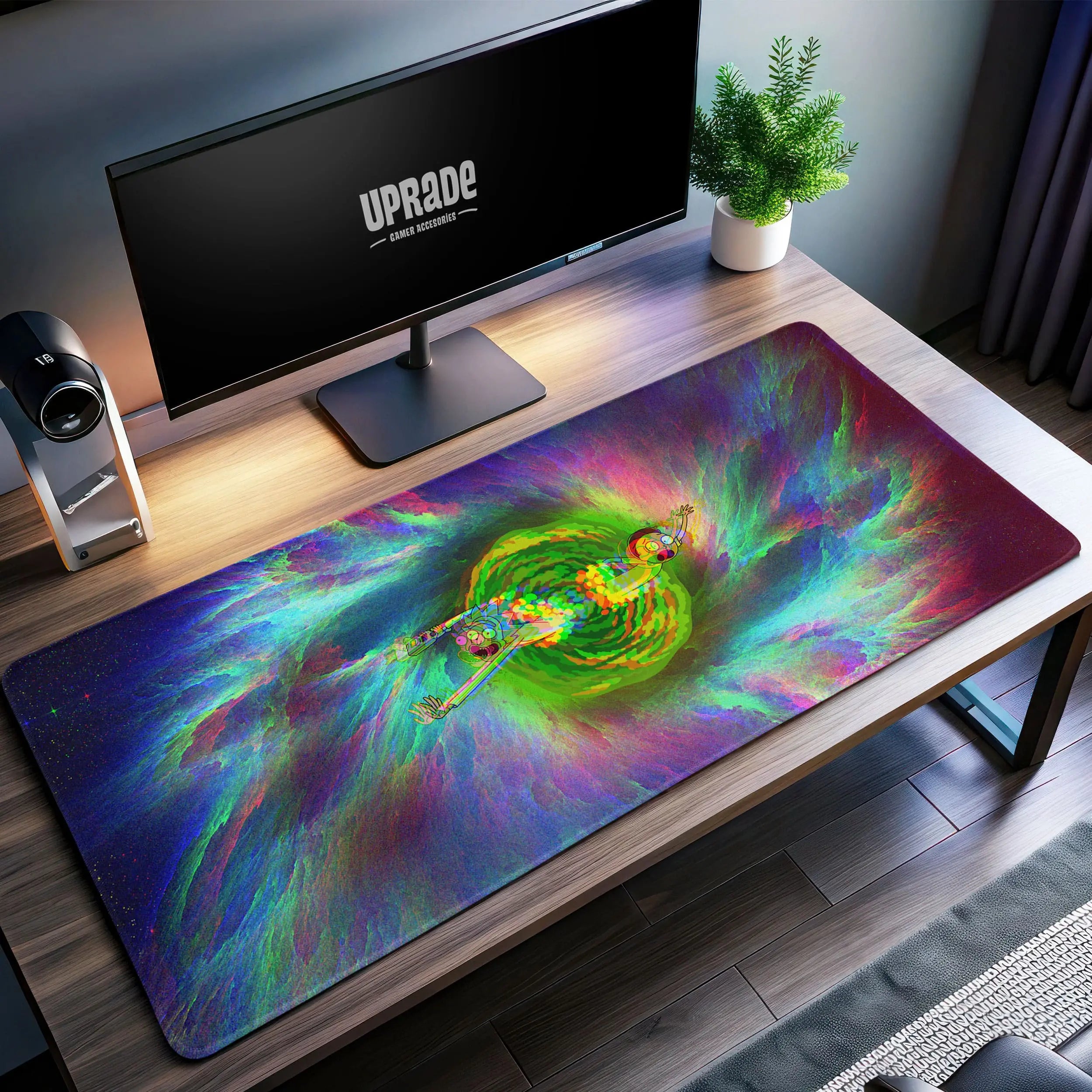 Allleftout Rick And Morty Psychedelic Desk Mat, Multiverse Portal Mouse Pad