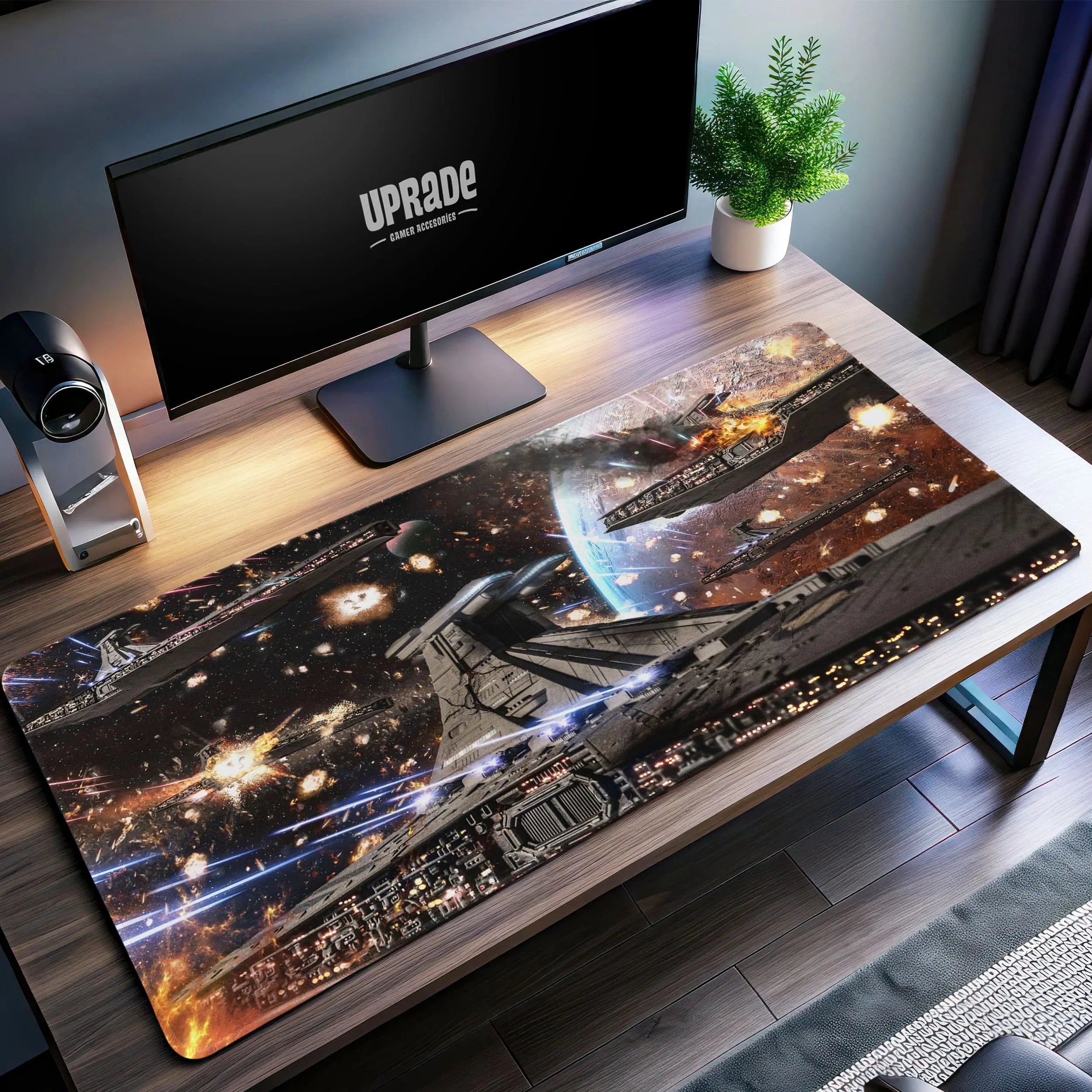Allleftout Star Wars Galactic Fleet Battle Desk Mat, Space Combat Mouse Pad