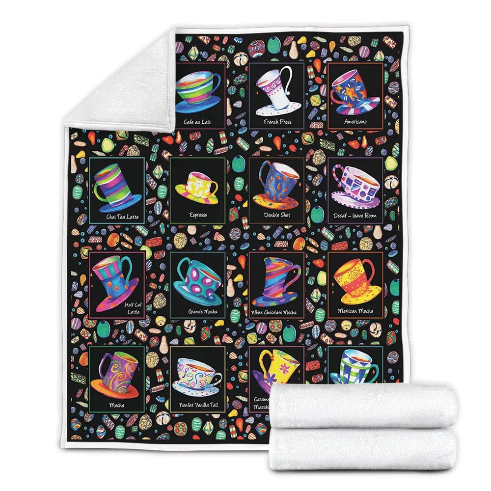 Cup Of Tea Fleece Blanket Gift For