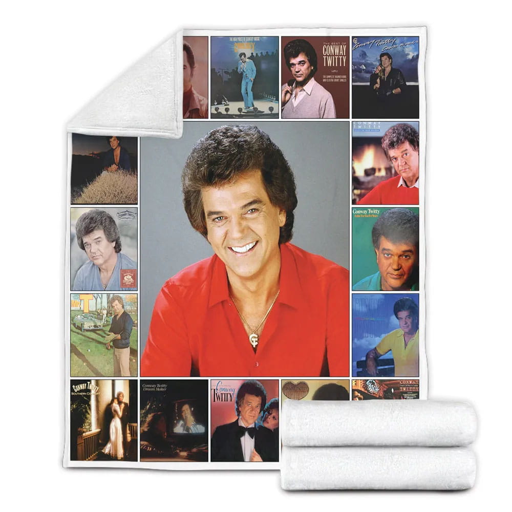 Conway Twitty Fleece Blanket Gift For Mot Day Fat Day