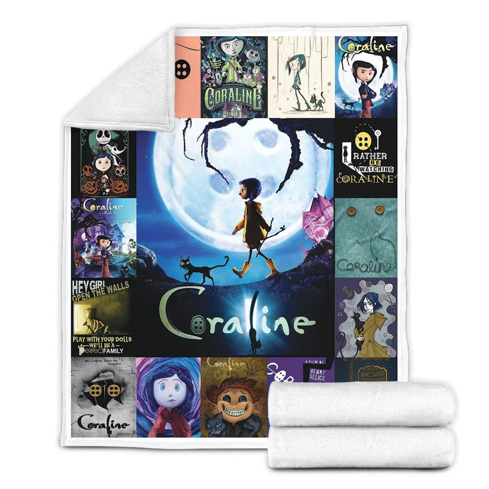 Coraline Fleece Blanket Gift For Mot Day Fat Day