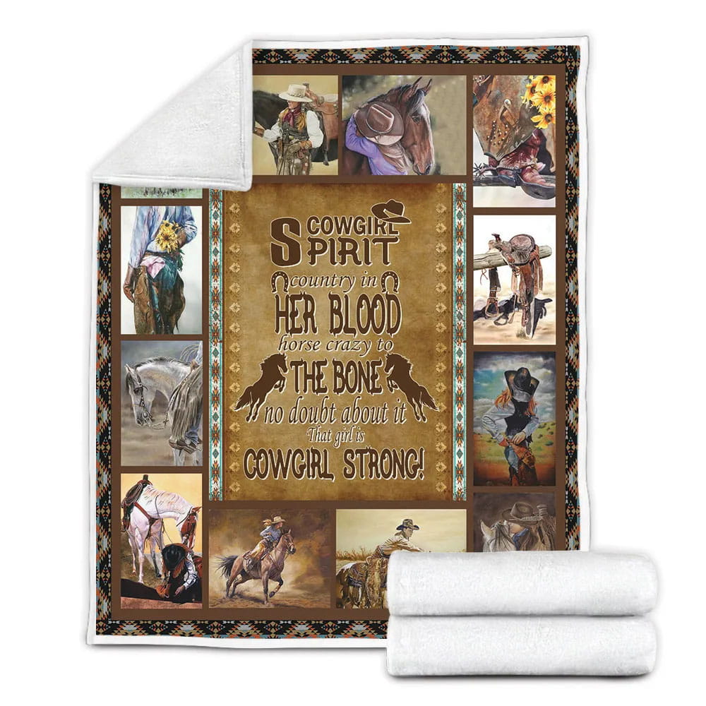 Cowgipirit Cowgitrong Fleece Blanket Gift For Mot Day Fat Day