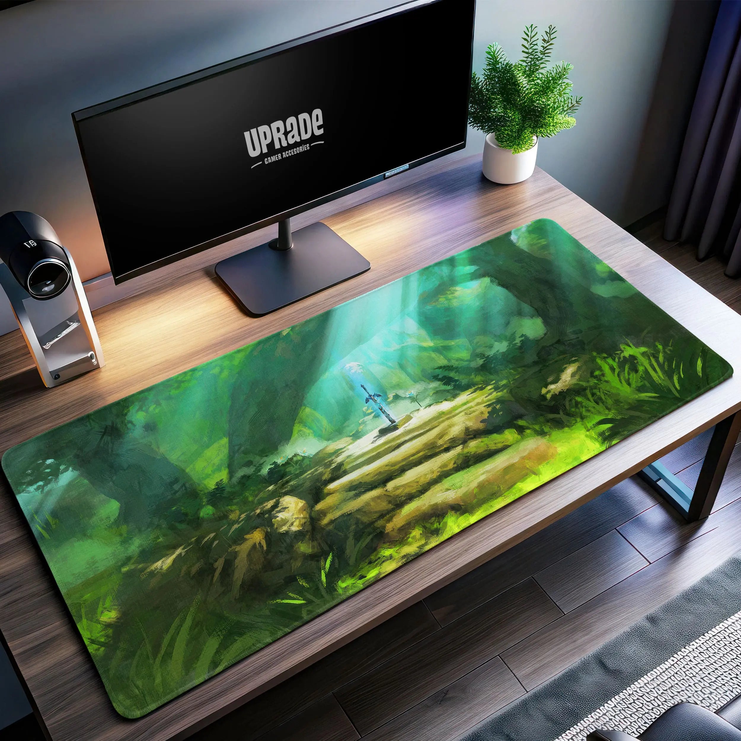 Allleftout Sacred Forest Zelda Desk Mat, Master Sword Mouse Pad