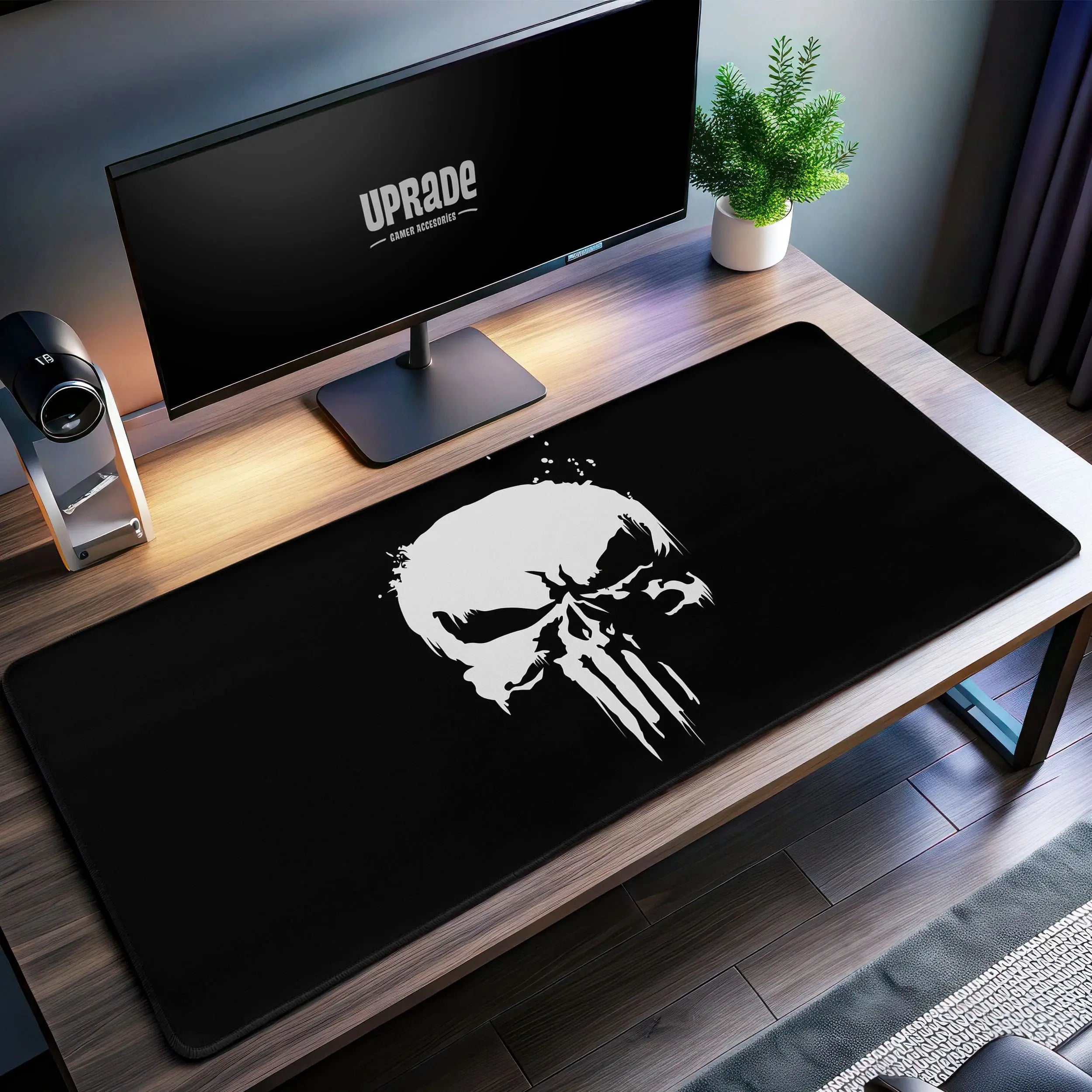 Allleftout Punisher Skull Desk Mat, Dark Justice Mouse Pad