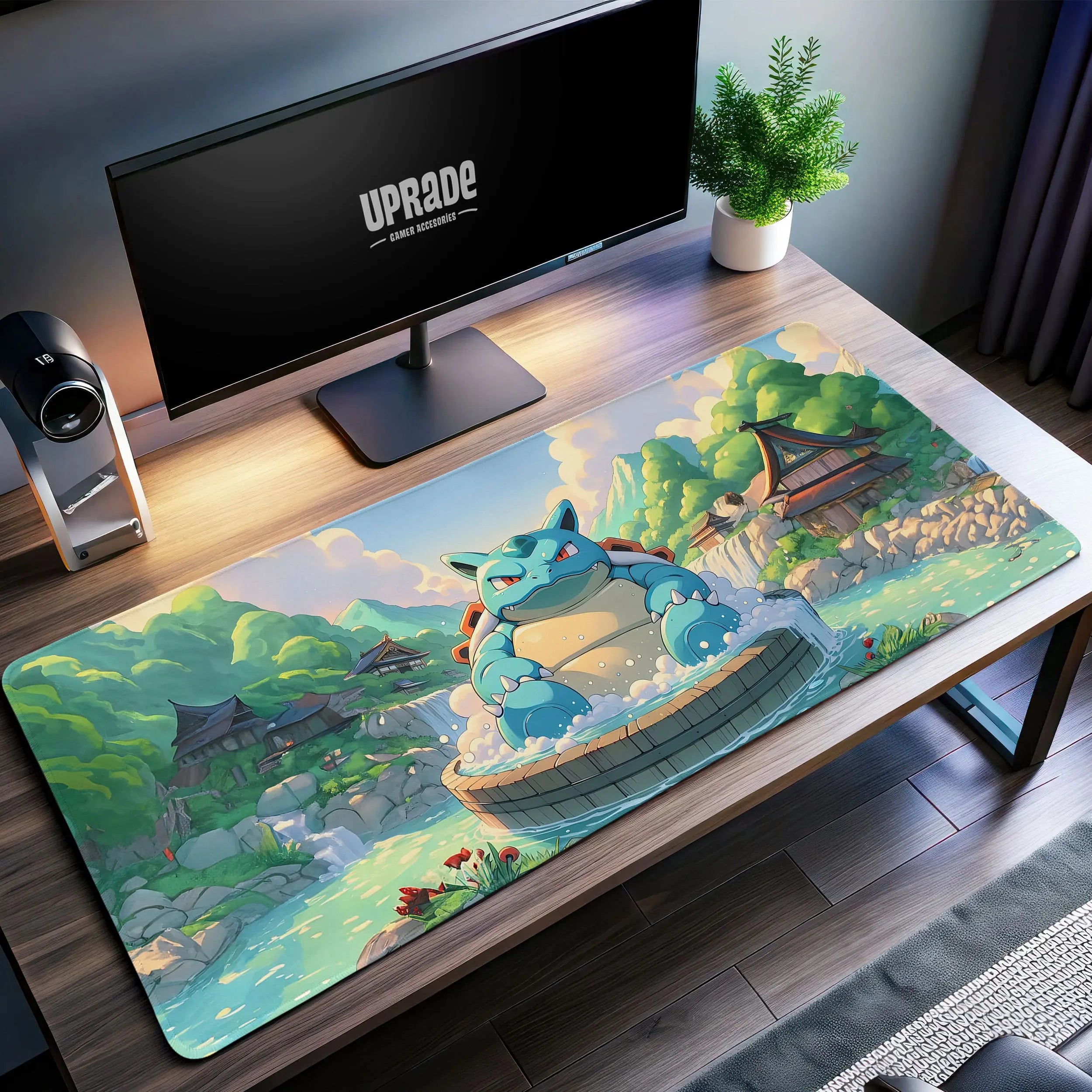 Allleftout Blastoise Zen Retreat Desk Mat, Nature Escape Mouse Pad