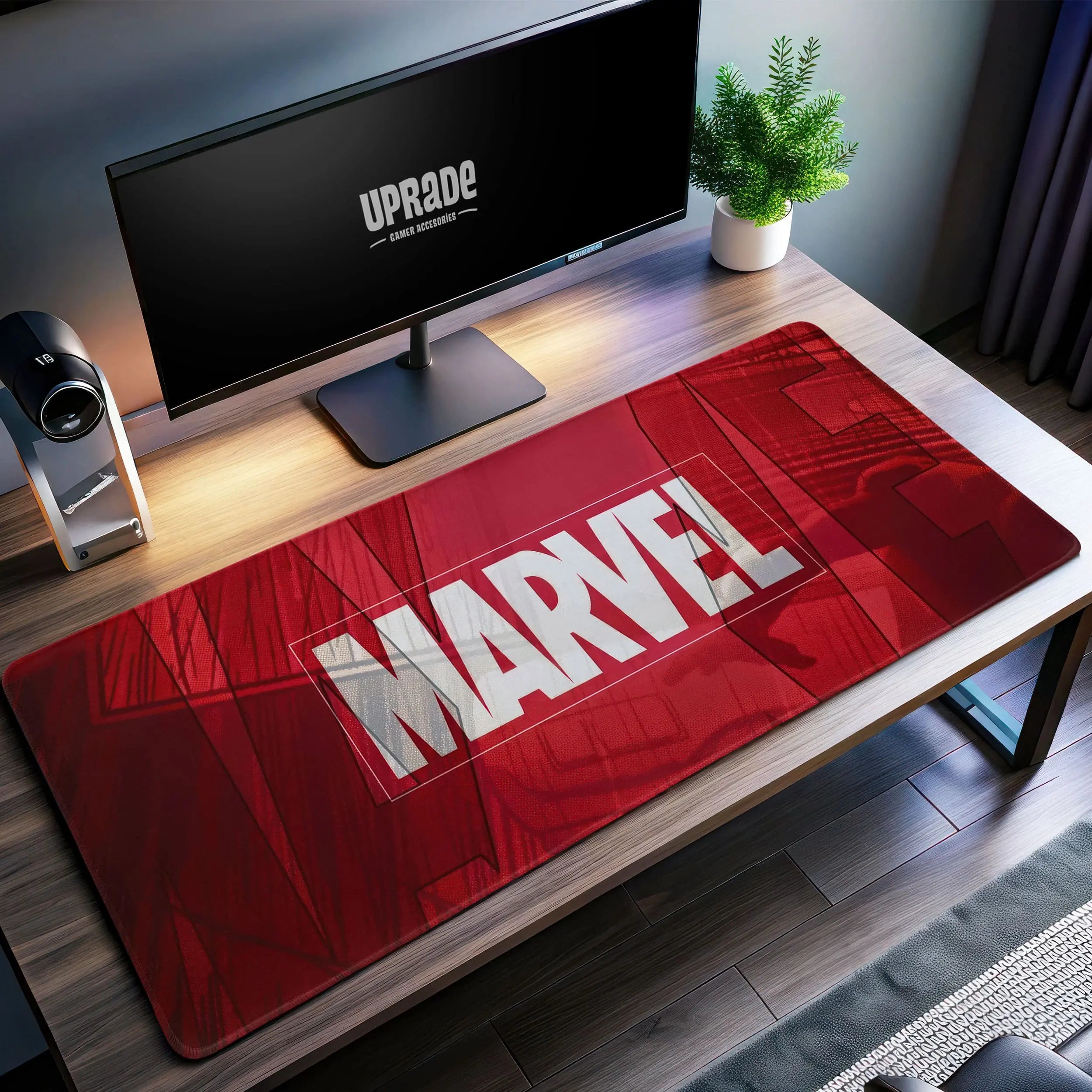 Allleftout Marvel Logo Desk Mat, Bold Red Mouse Pad
