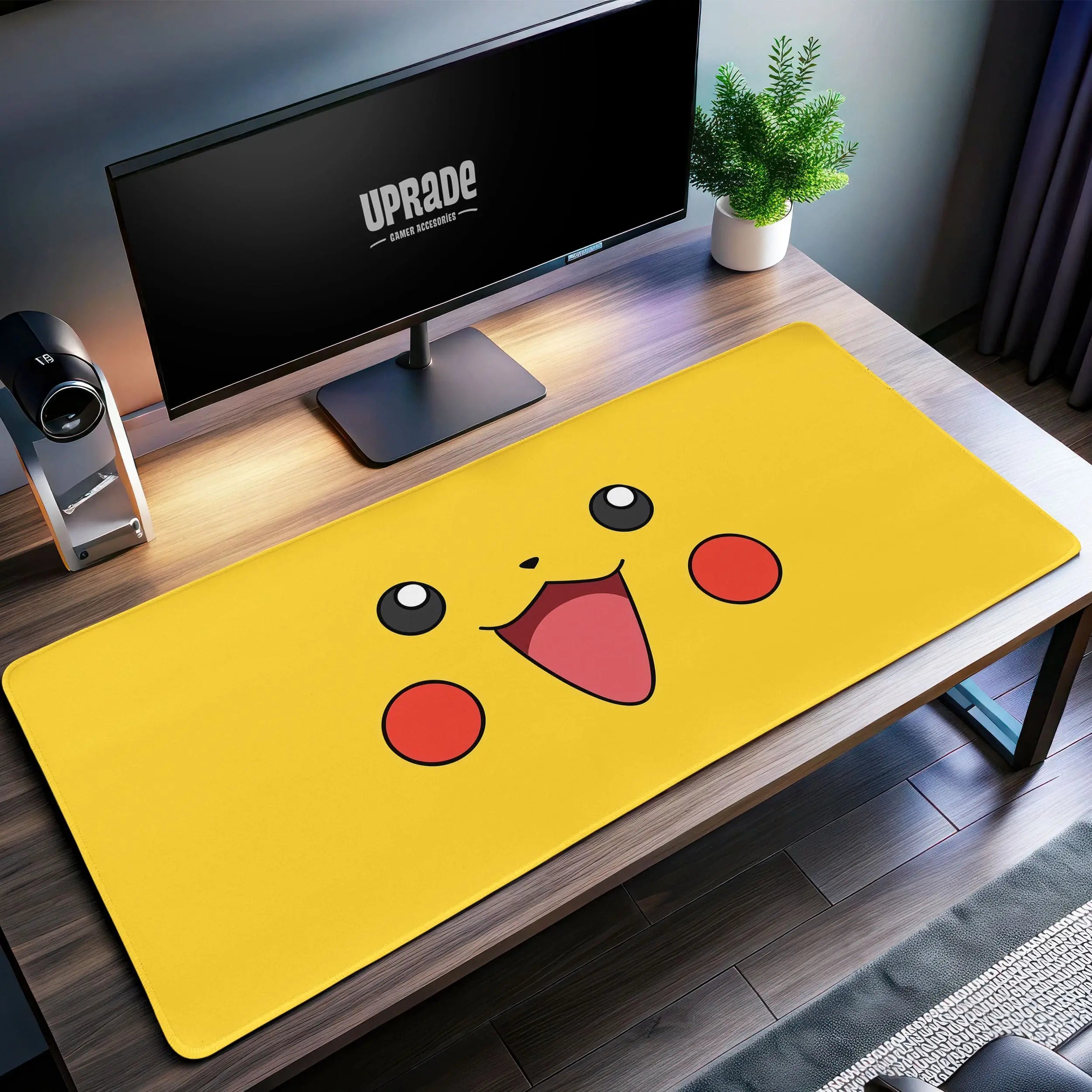 Allleftout Pikachu Face Desk Mat, PokMon Mouse Pad
