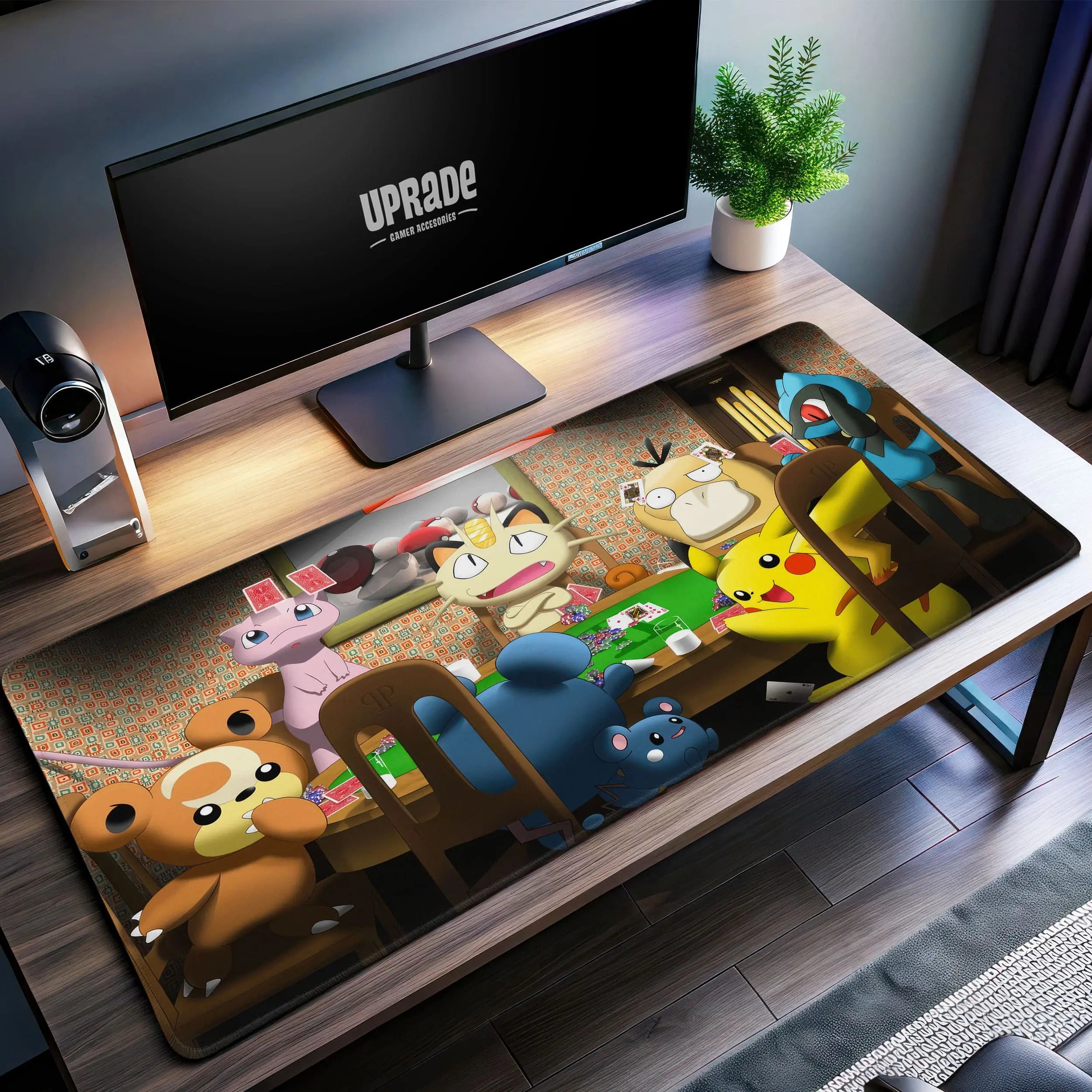 Allleftout PokMon Poker Night Desk Mat, Iconic PokMon Mouse Pad