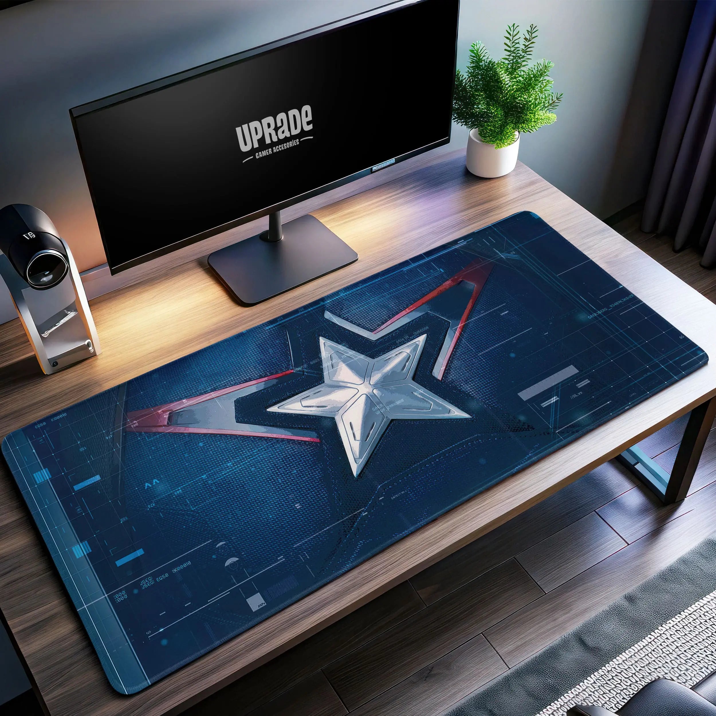 Allleftout Captain America Shield Desk Mat, Superhero Mouse Pad
