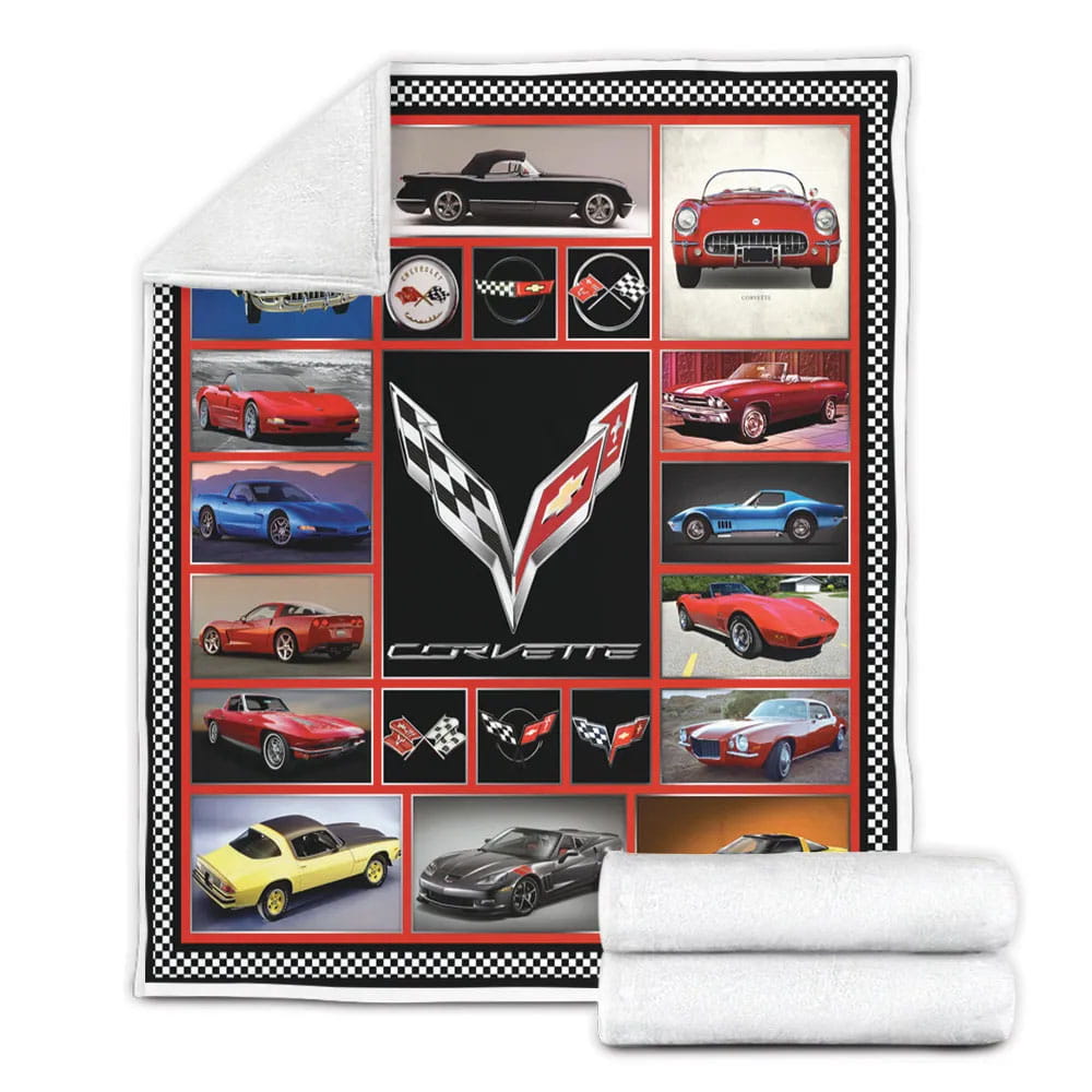Chevrolet Corvette Fleece Blanket Gift For
