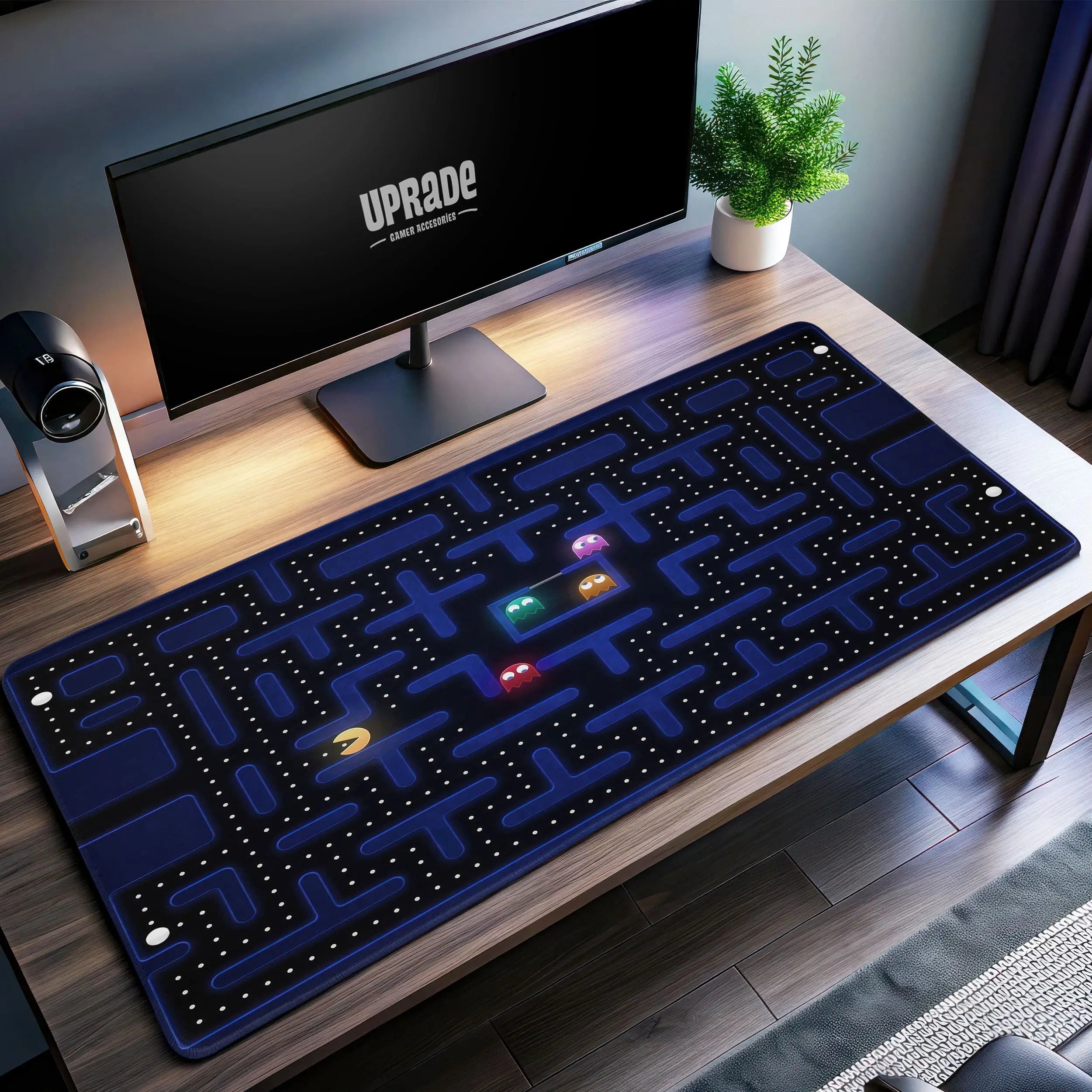Allleftout Pac-Man Retro Maze Desk Mat, Classic Arcade Mouse Pad