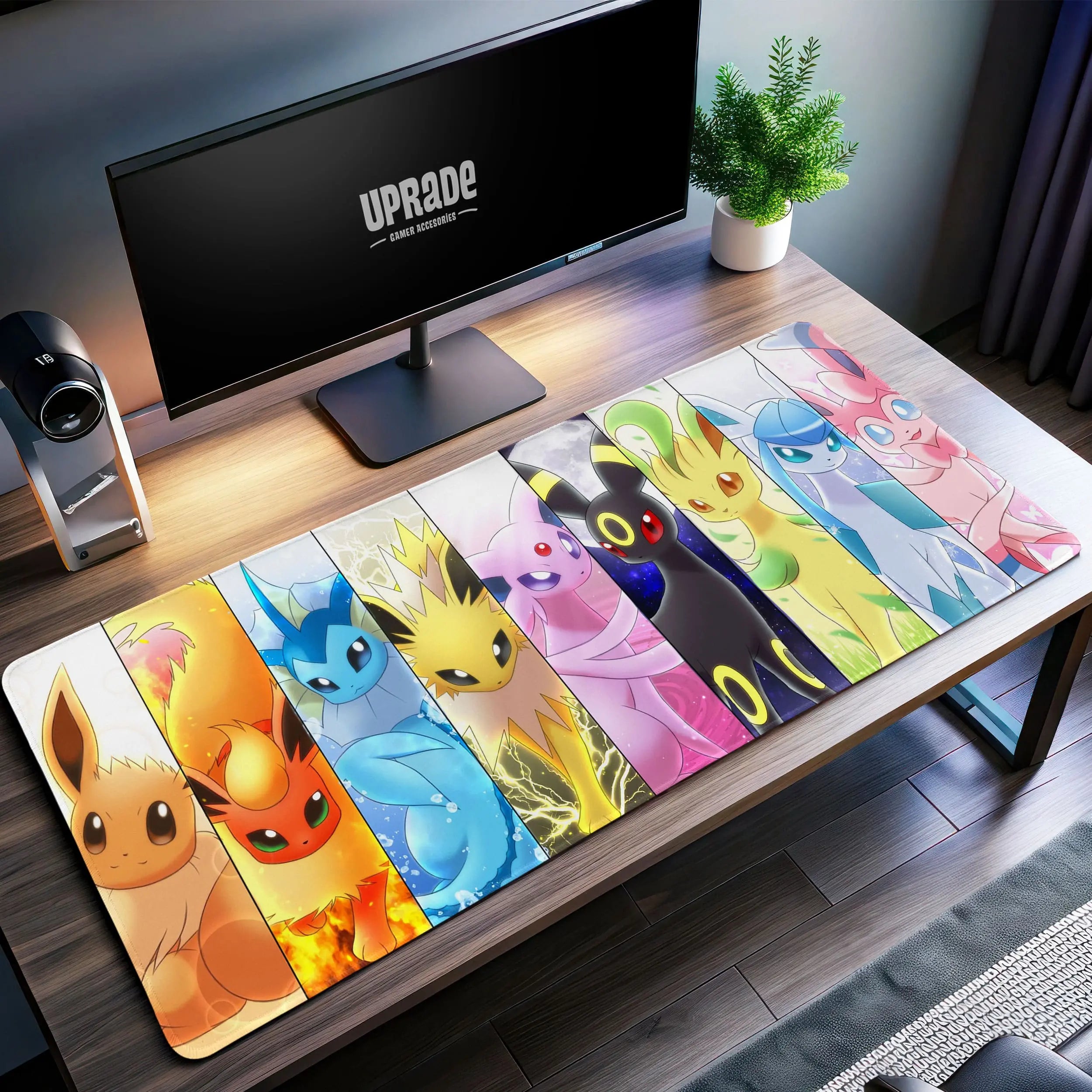 Allleftout Eeveelutions Desk Mat, PokMon Eevee Mouse Pad