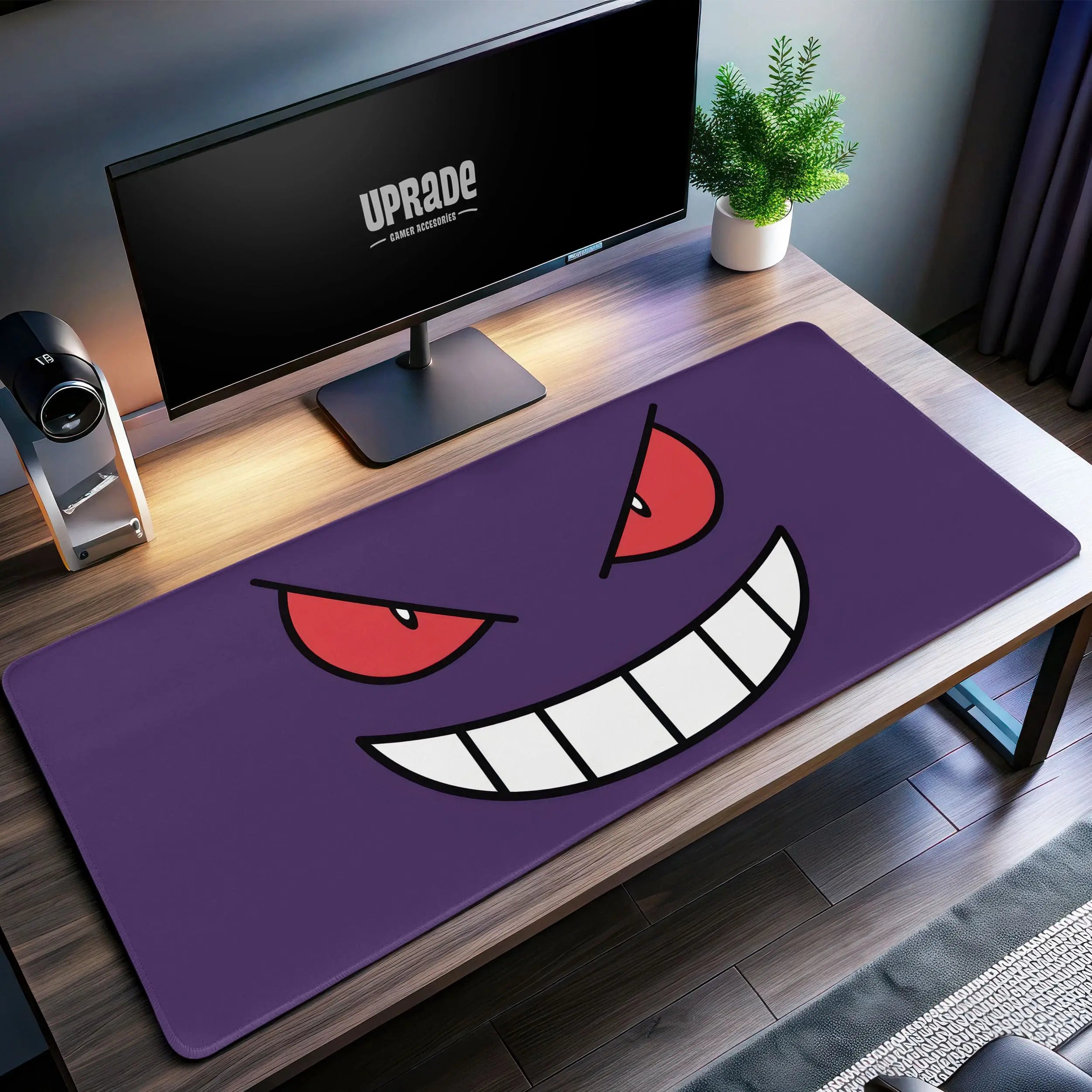 Allleftout Gengar Face Desk Mat, PokMon Grin Mouse Pad