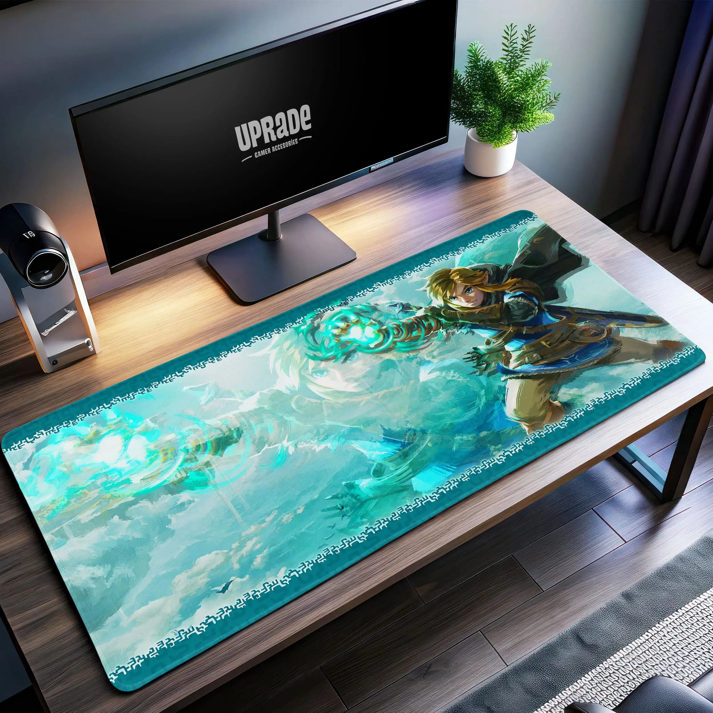 Allleftout Link Power Of The Ancients Desk Mat, Zelda Fantasy Mouse Pad
