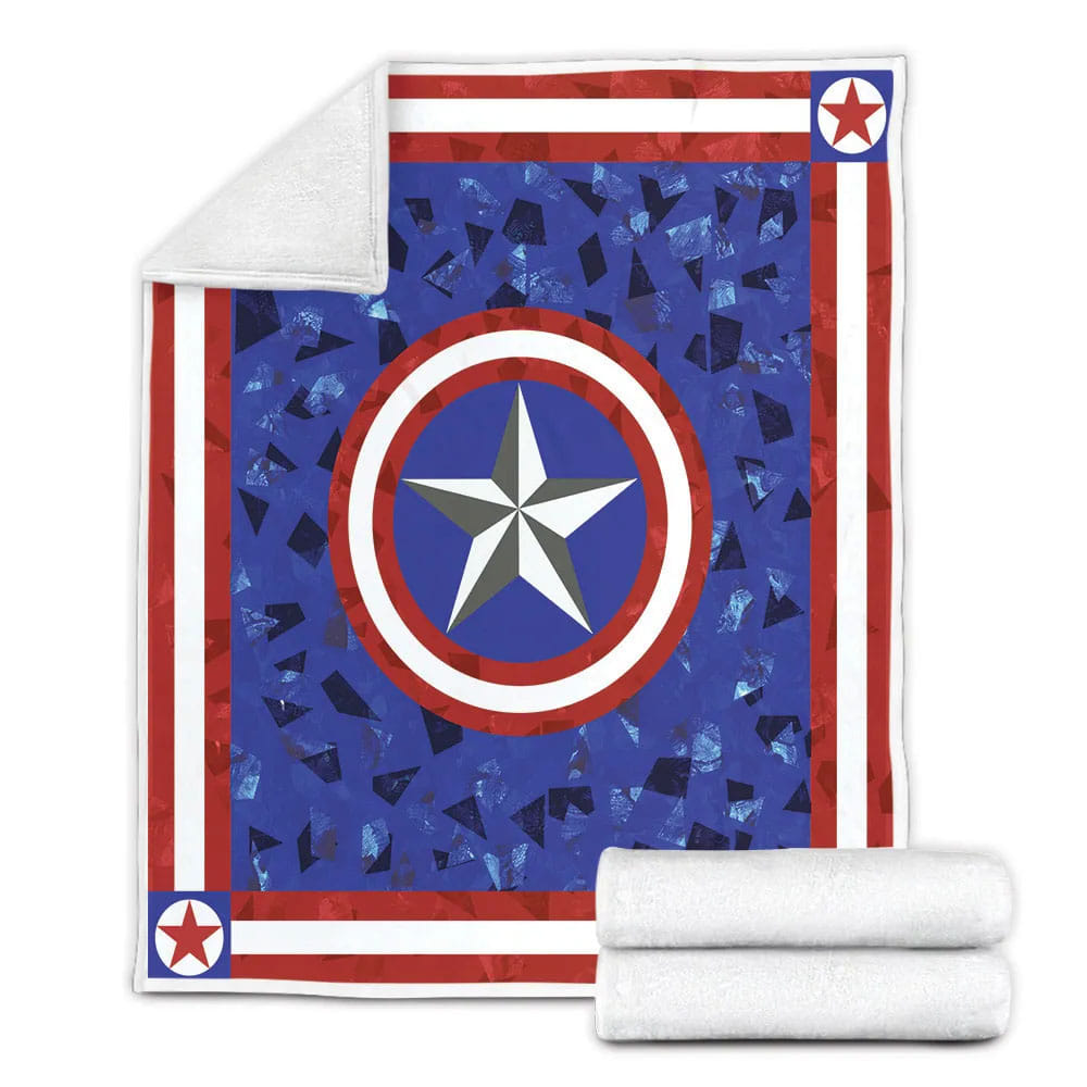 Captain America Fleece Blanket Gift For Mot Day Fat Day