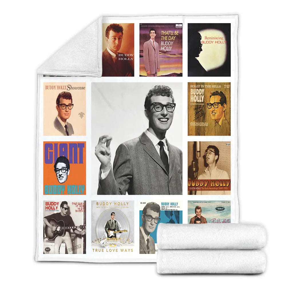 Buddy Holly Album Co Fleece Blanket Gift For Wifeband