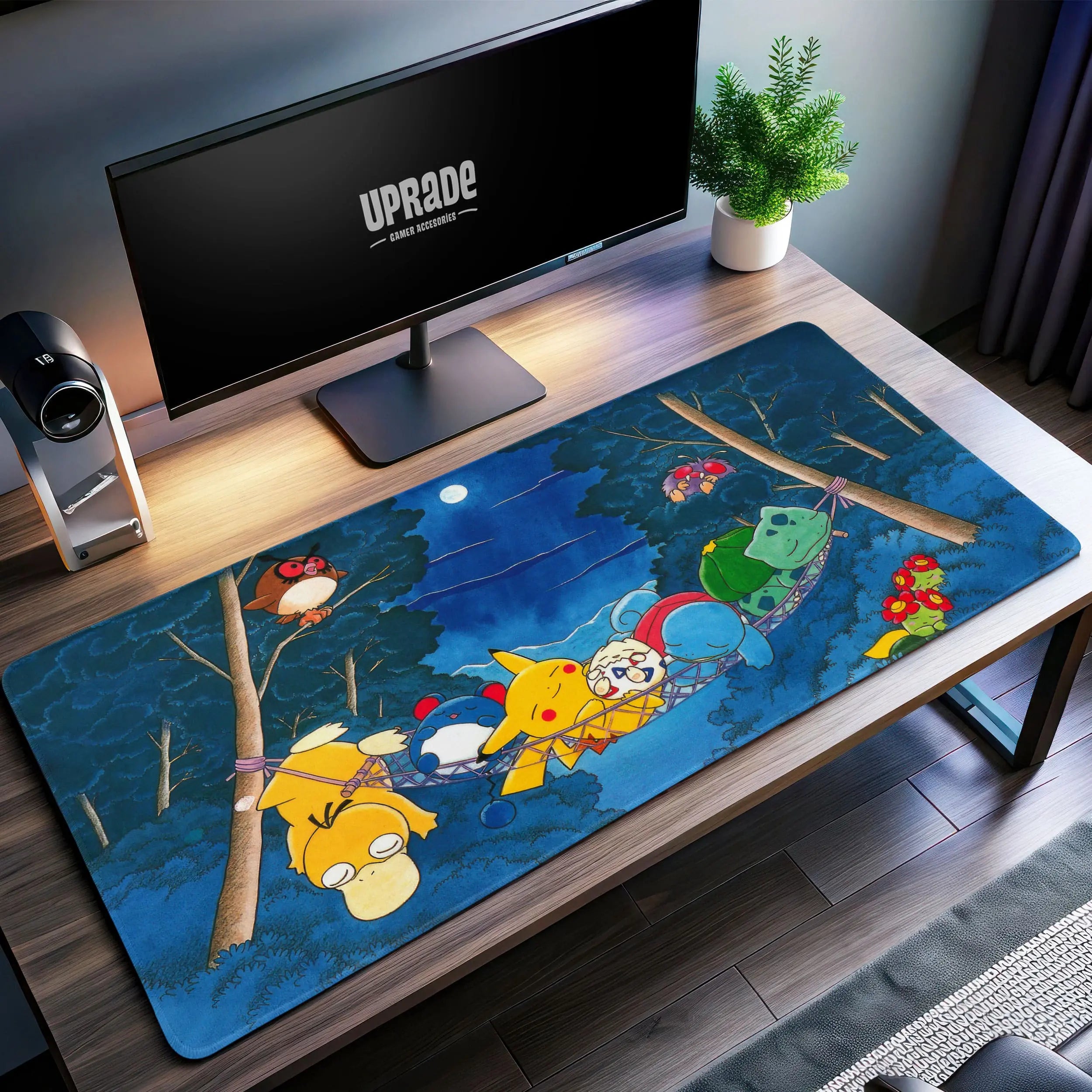 Allleftout PokMon Nighttime Nap Desk Mat, Pikachu And Friends Hammock Mouse Pad