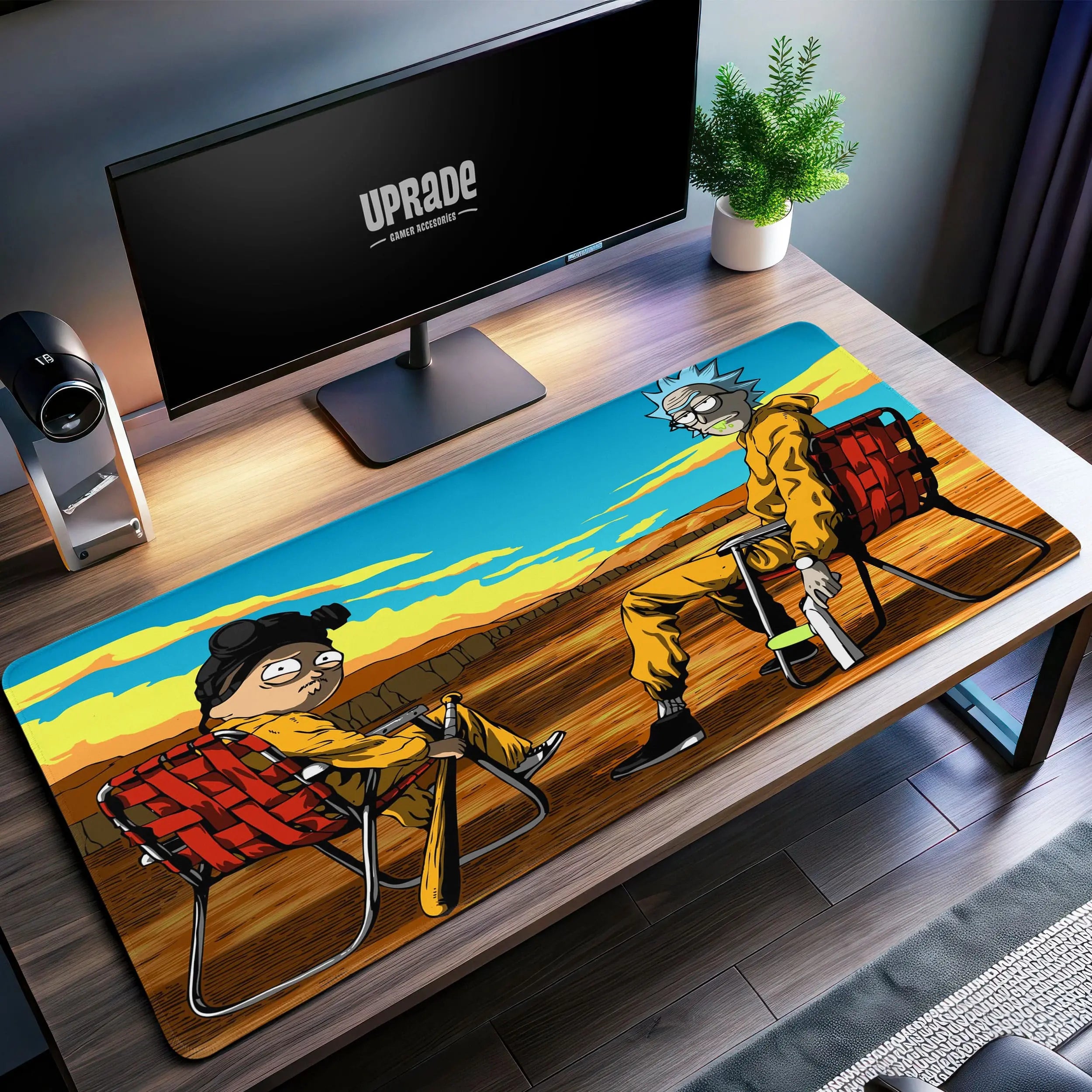 Allleftout Rick And Morty Breaking Bad Desk Mat, Crossover Mouse Pad