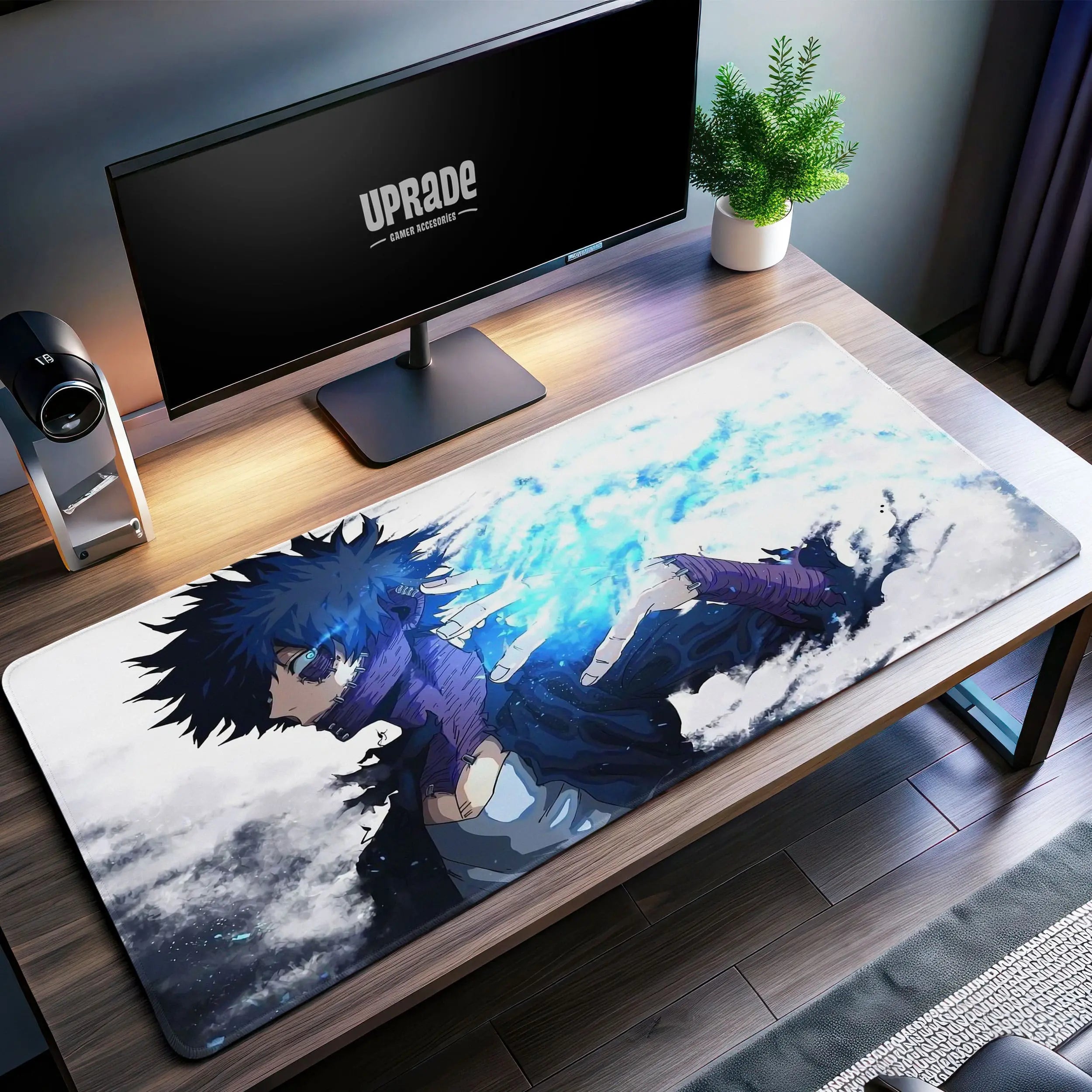 Allleftout Dabi Blue Flame Desk Mat, My Hero Academia Mouse Pad