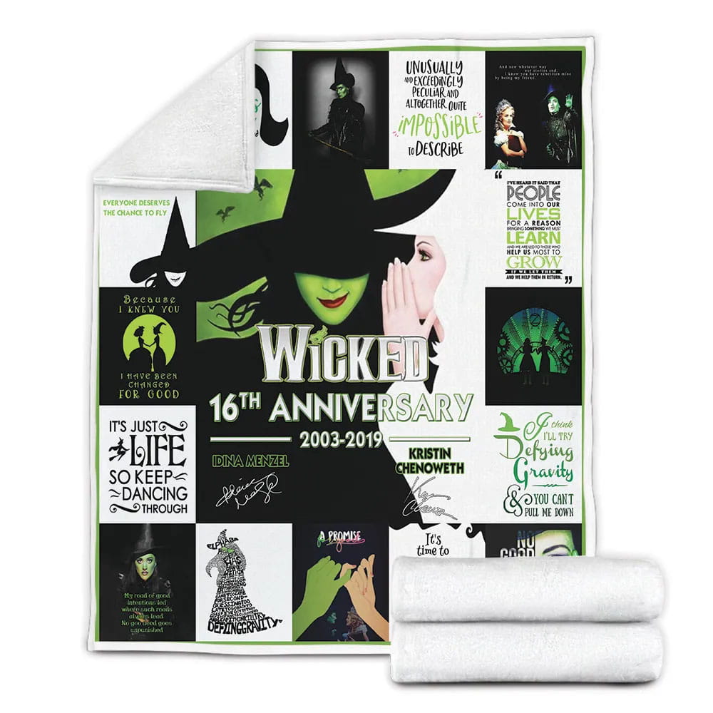 Broadway Wicked Theical 16th Anniary Fleece Blanket Gift For