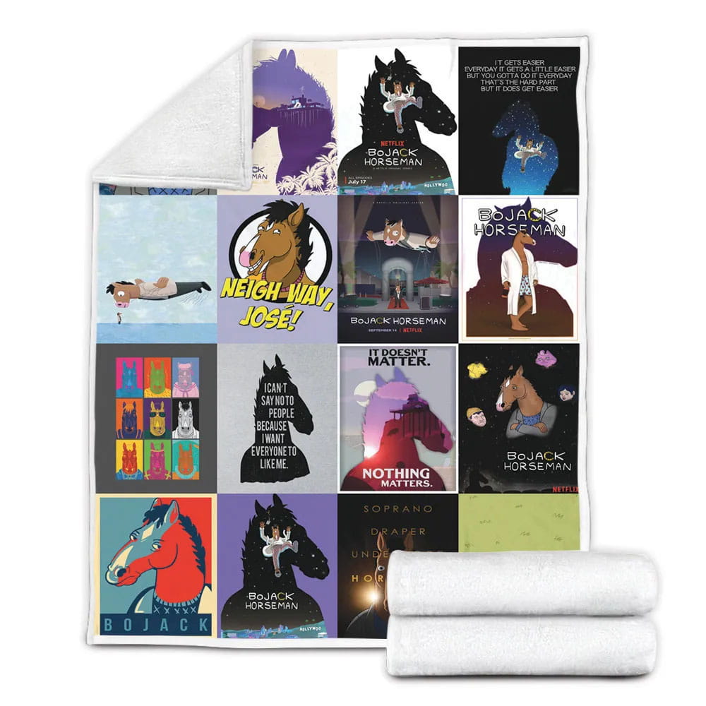 Bojack eman Fleece Blanket Gift For Mot Day Fat Day
