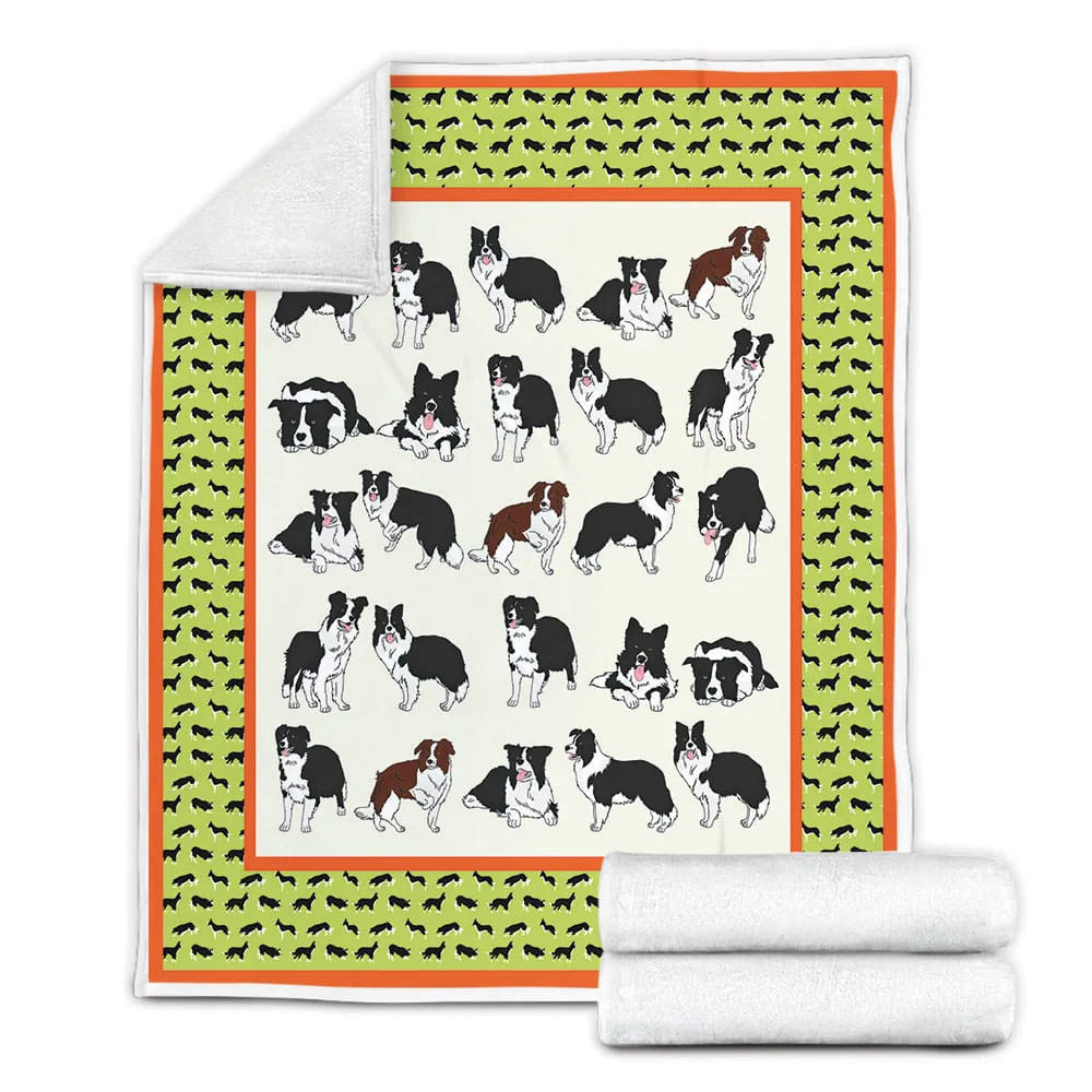 Border Collie Fleece Blanket Gift For Mot Day Fat Day